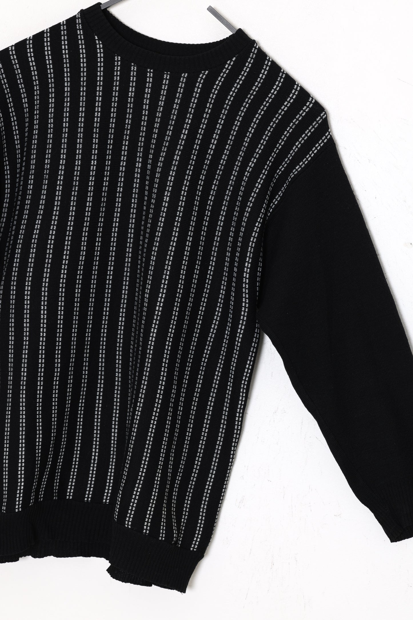 1980s–1990s, Jacquard Dash-Stripe Knit with Extended Rib Hem