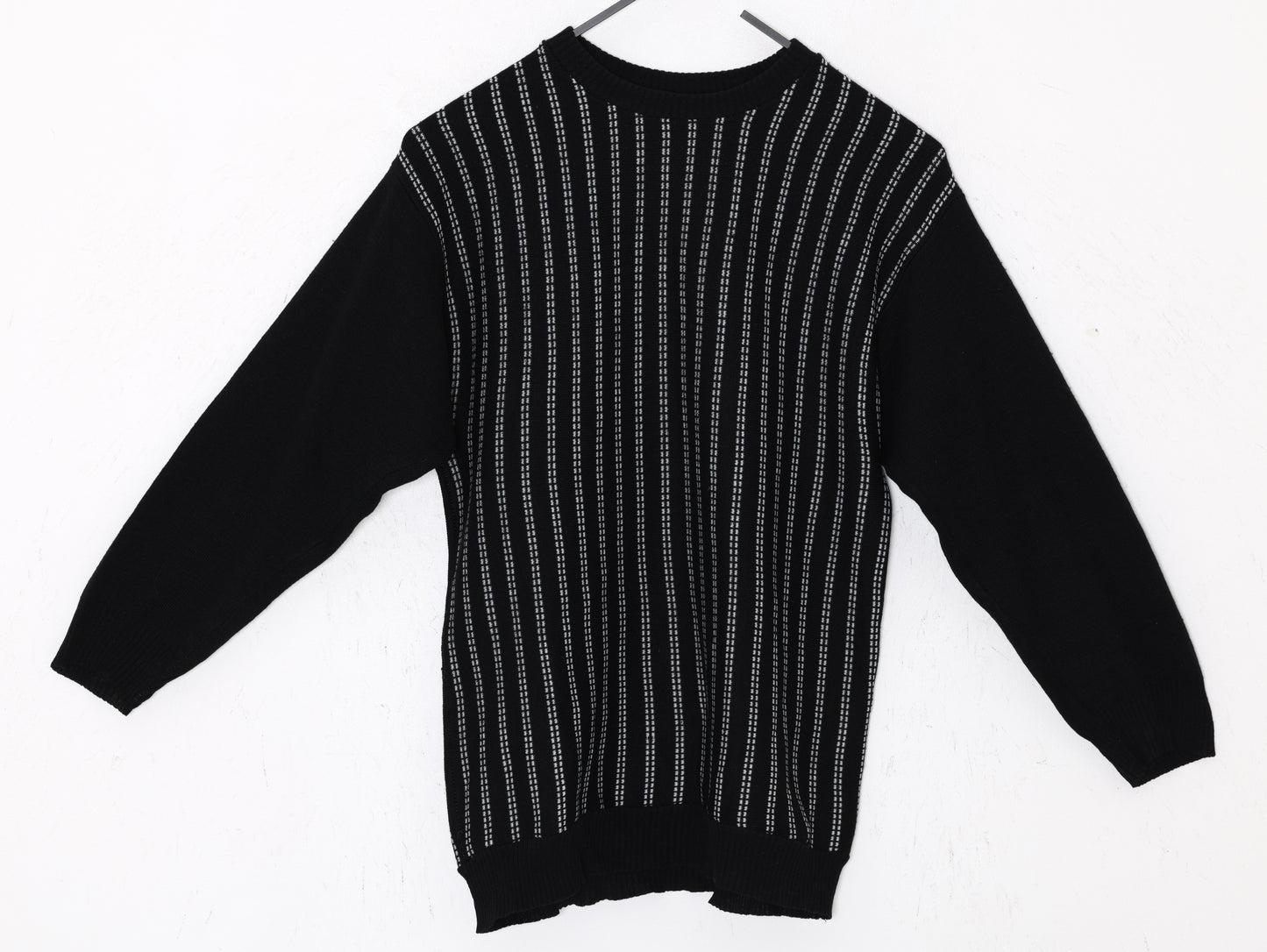 1980s–1990s, Jacquard Dash-Stripe Knit with Extended Rib Hem
