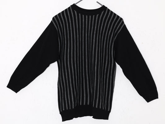 1980s–1990s, Jacquard Dash-Stripe Knit with Extended Rib Hem