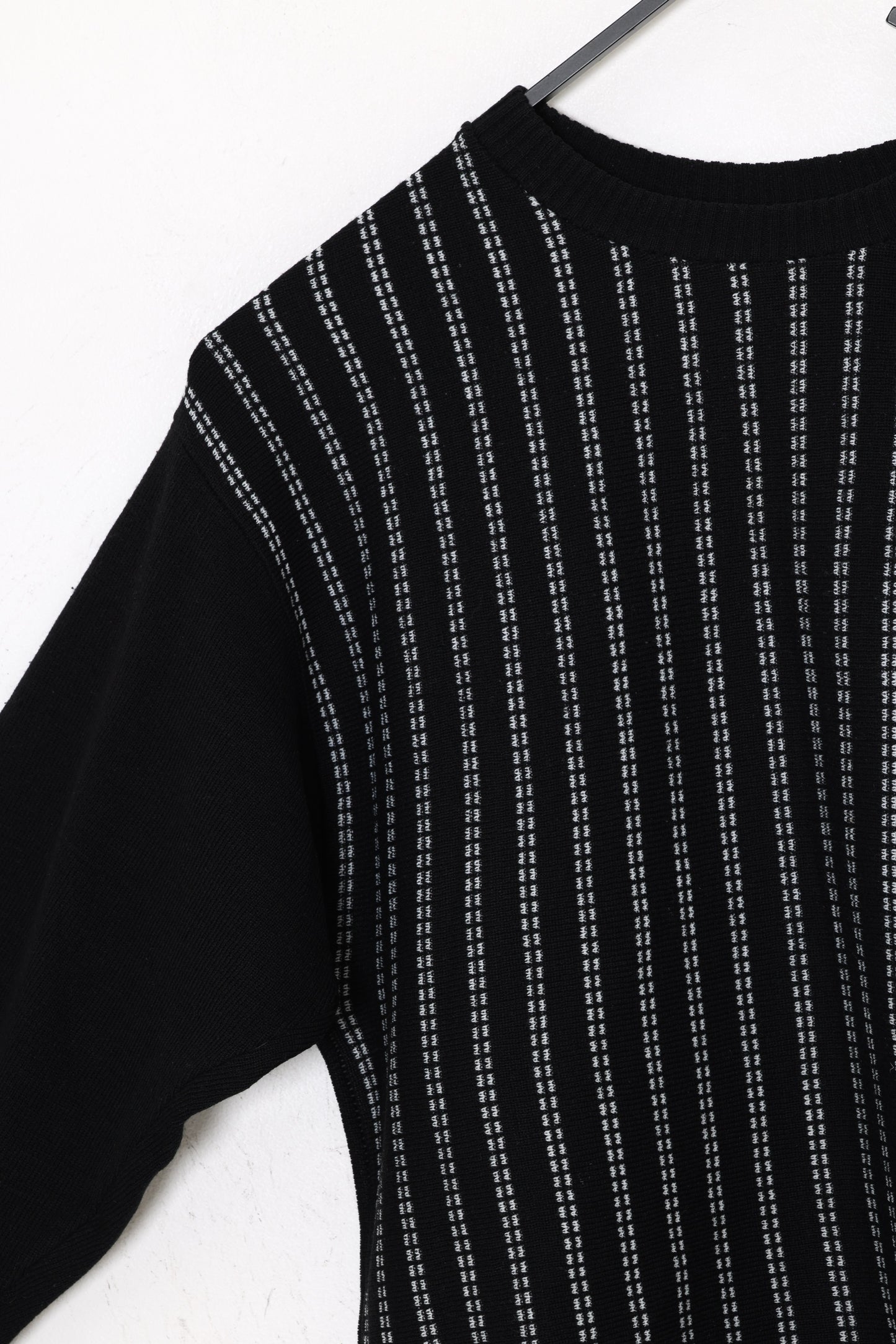 1980s–1990s, Jacquard Dash-Stripe Knit with Extended Rib Hem