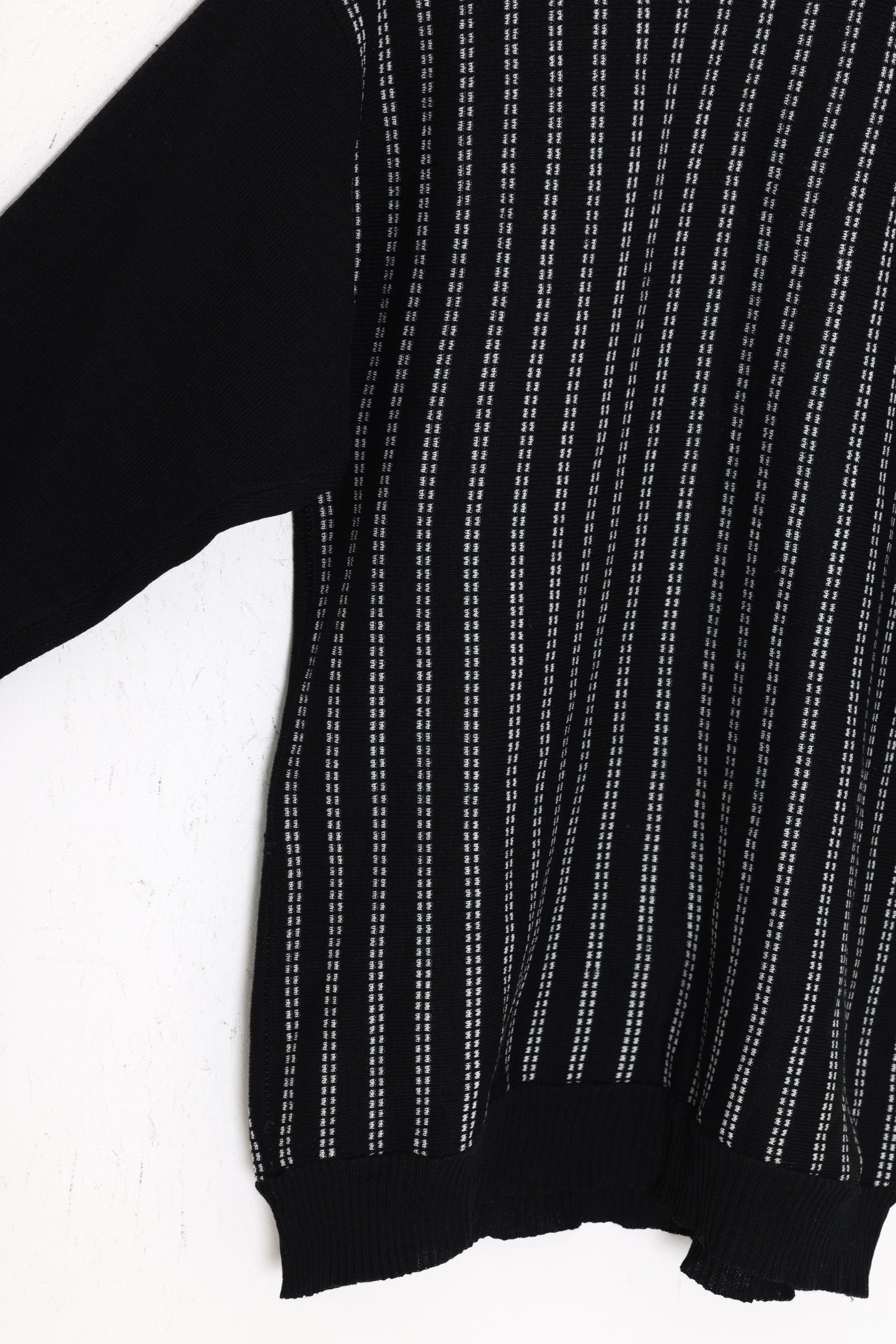 1980s–1990s, Jacquard Dash-Stripe Knit with Extended Rib Hem