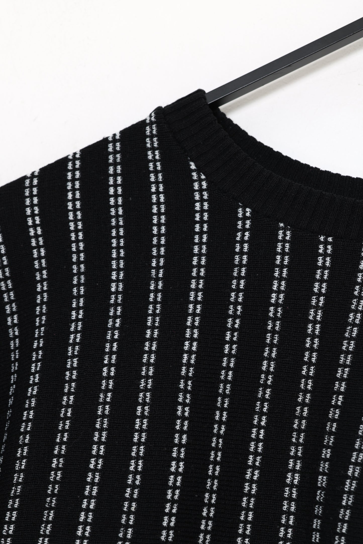 1980s–1990s, Jacquard Dash-Stripe Knit with Extended Rib Hem