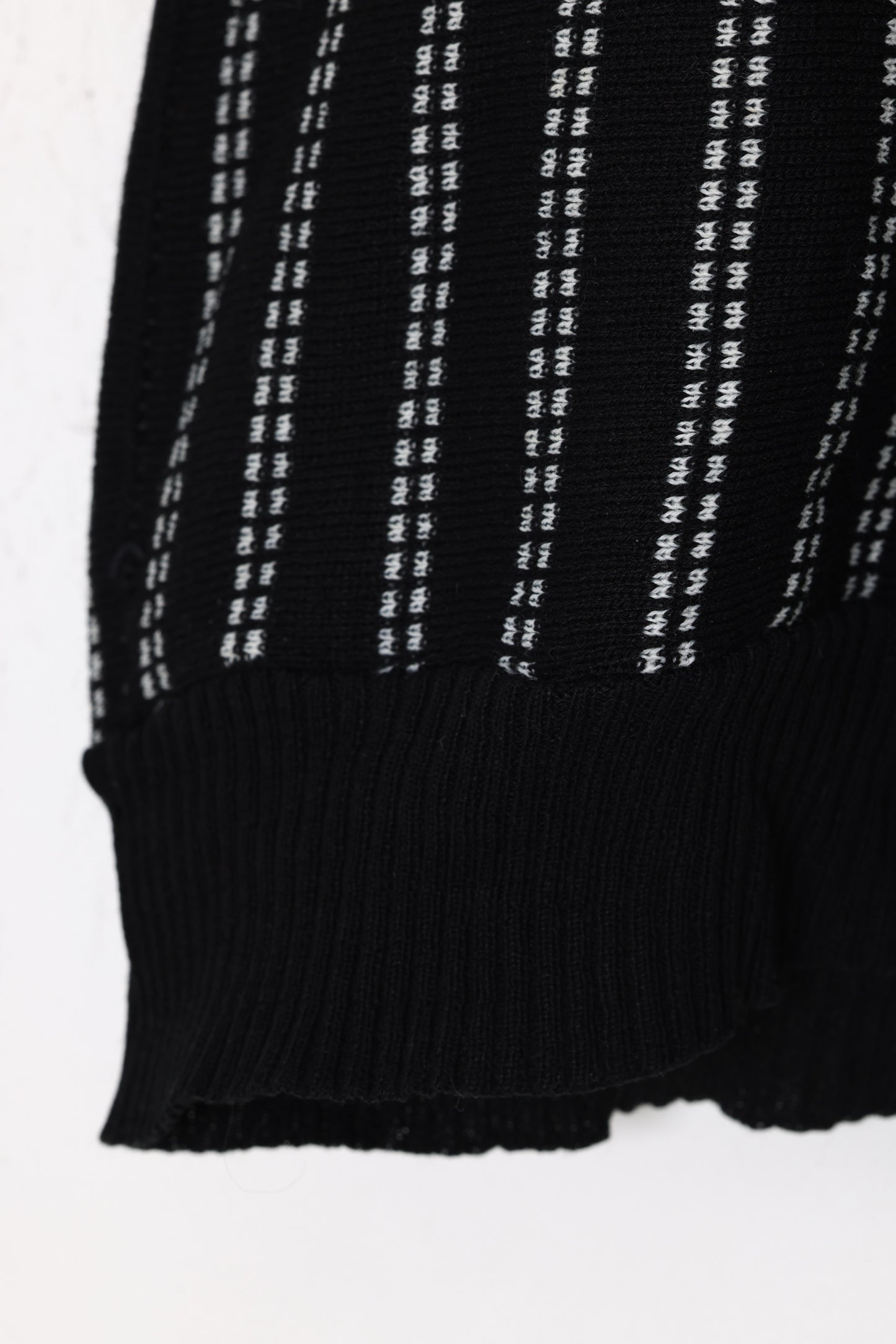 1980s–1990s, Jacquard Dash-Stripe Knit with Extended Rib Hem