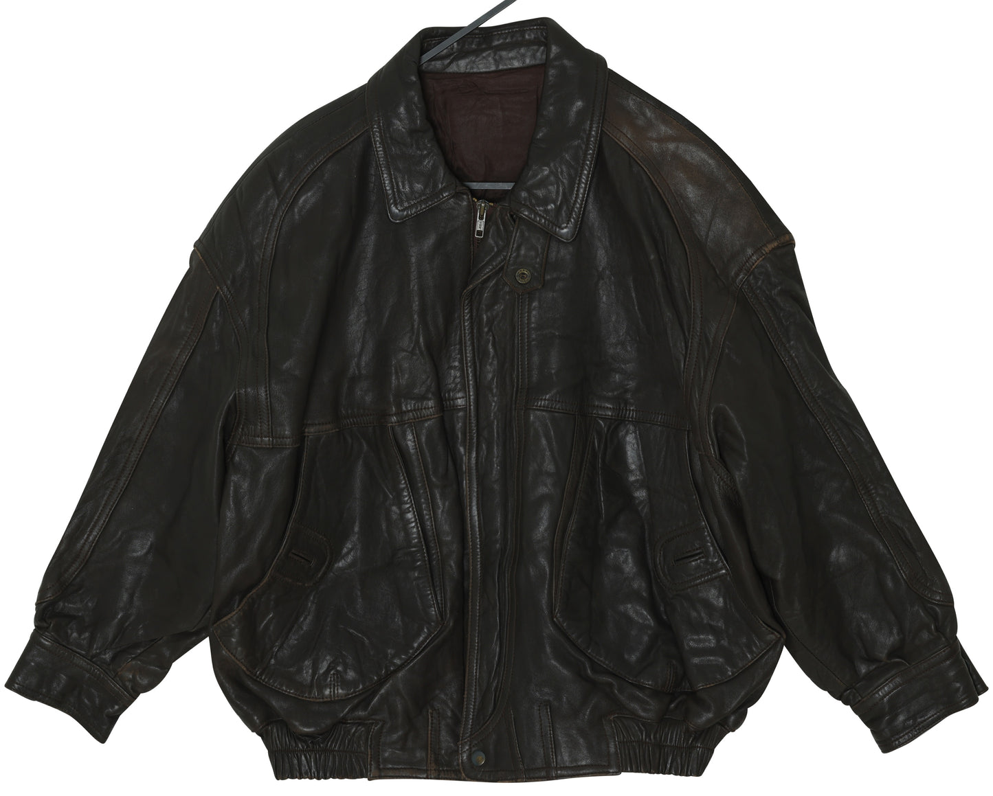 1980s–1990s Leather Bomber, Multi-Axis Panel Compression, Spanish