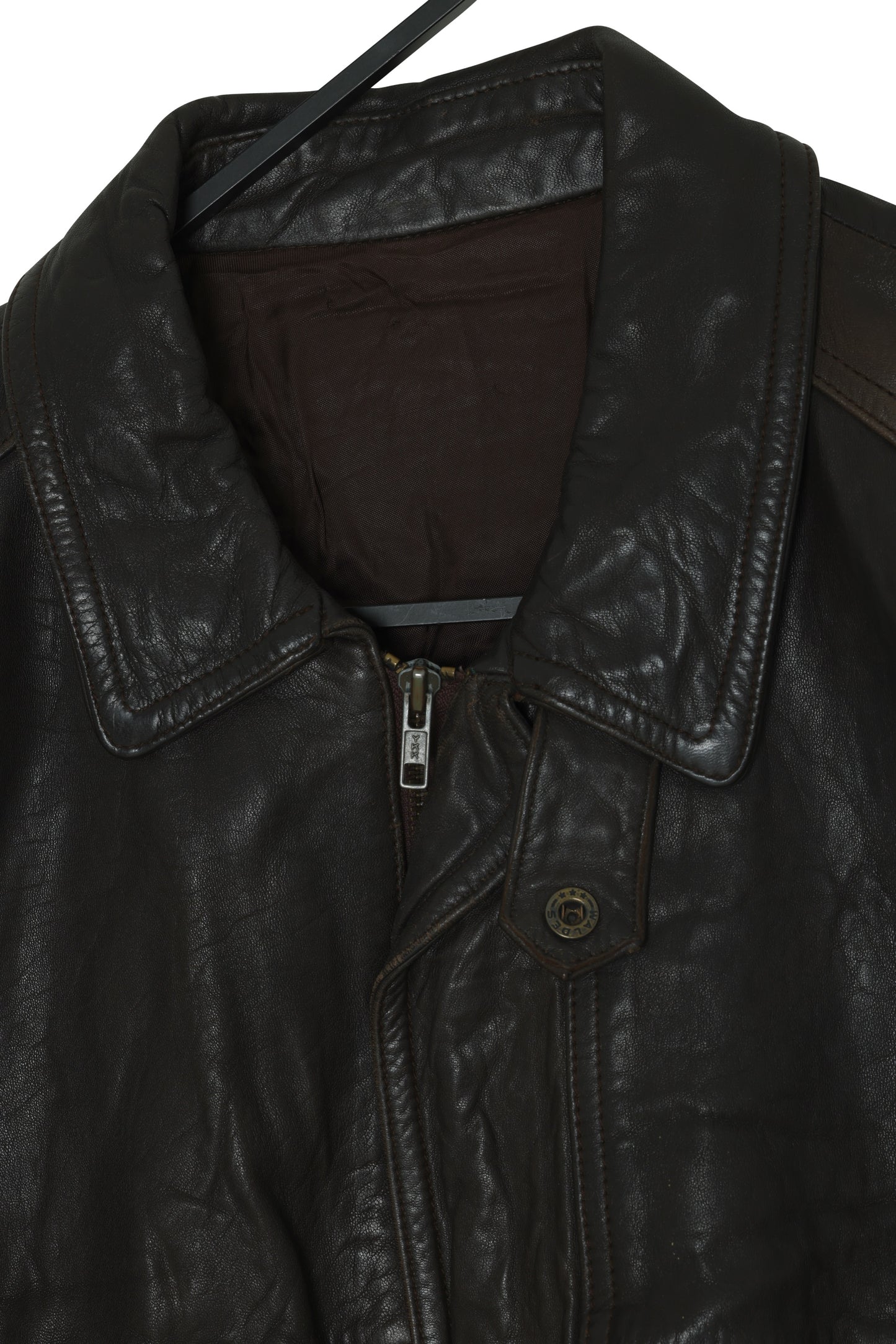 1980s–1990s Leather Bomber, Multi-Axis Panel Compression, Spanish