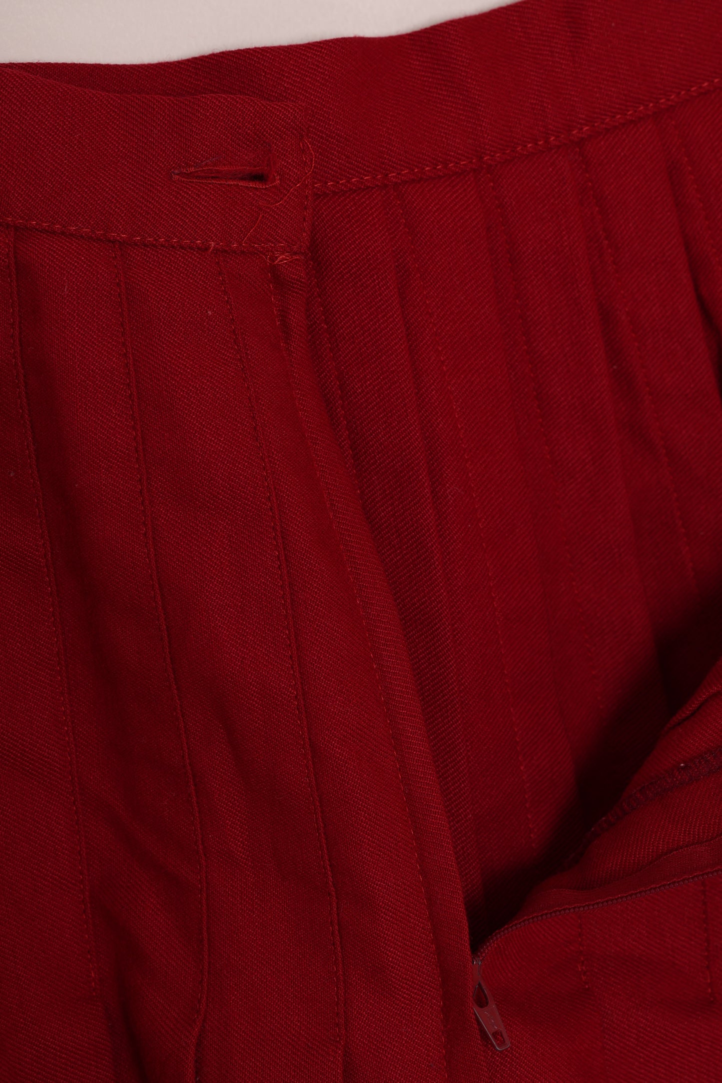 1980s–1990s Pleated Skirt, Wool Blend Twill, Knife Pleats