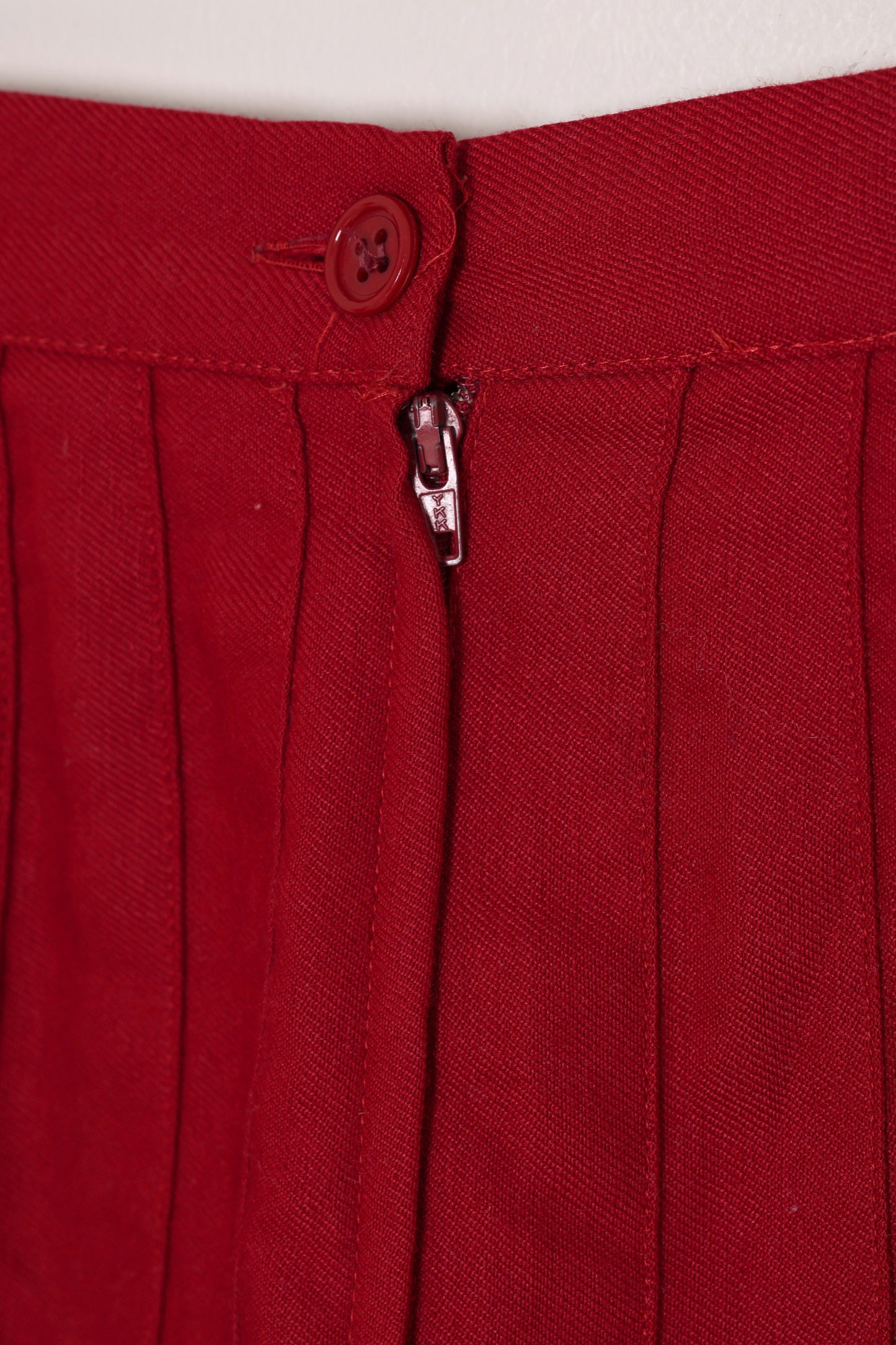 1980s–1990s Pleated Skirt, Wool Blend Twill, Knife Pleats