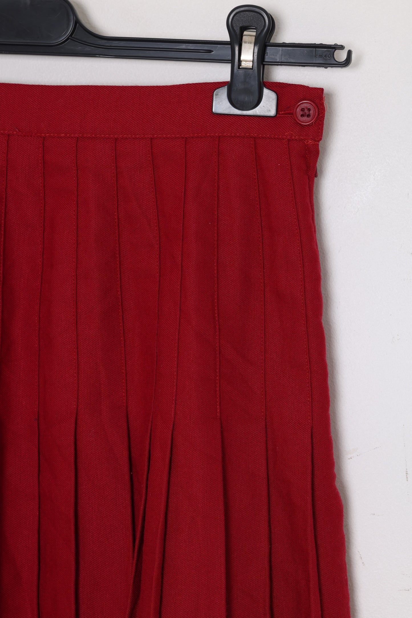 1980s–1990s Pleated Skirt, Wool Blend Twill, Knife Pleats