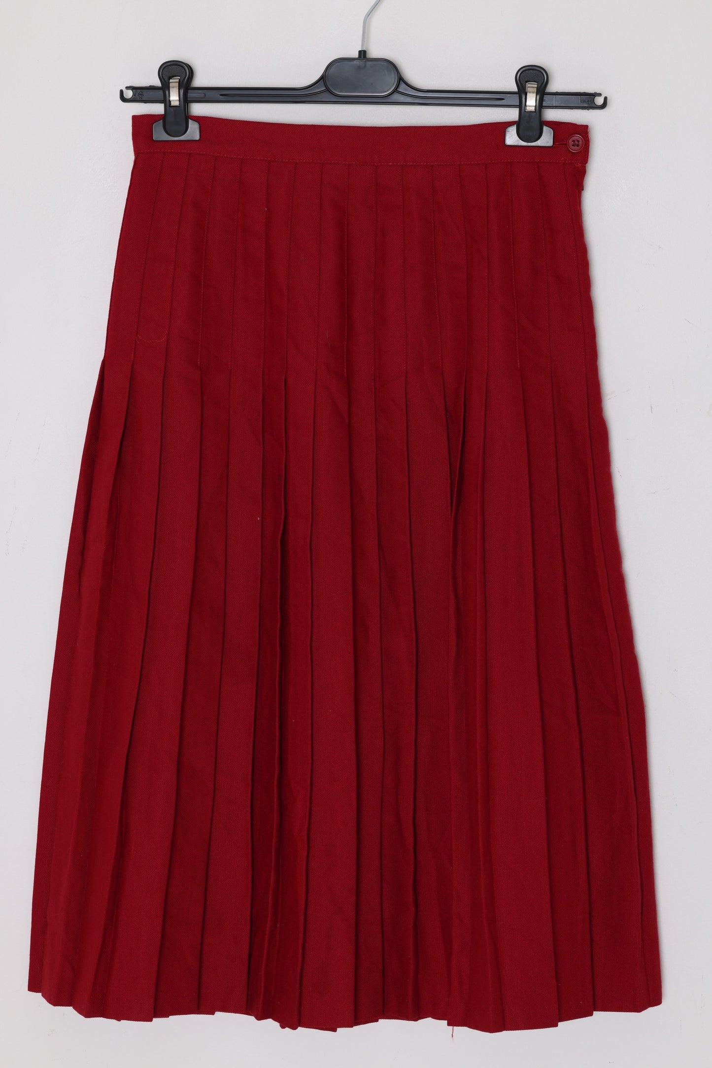 1980s–1990s Pleated Skirt, Wool Blend Twill, Knife Pleats