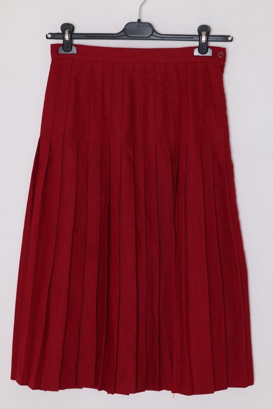 1980s–1990s Pleated Skirt, Wool Blend Twill, Knife Pleats