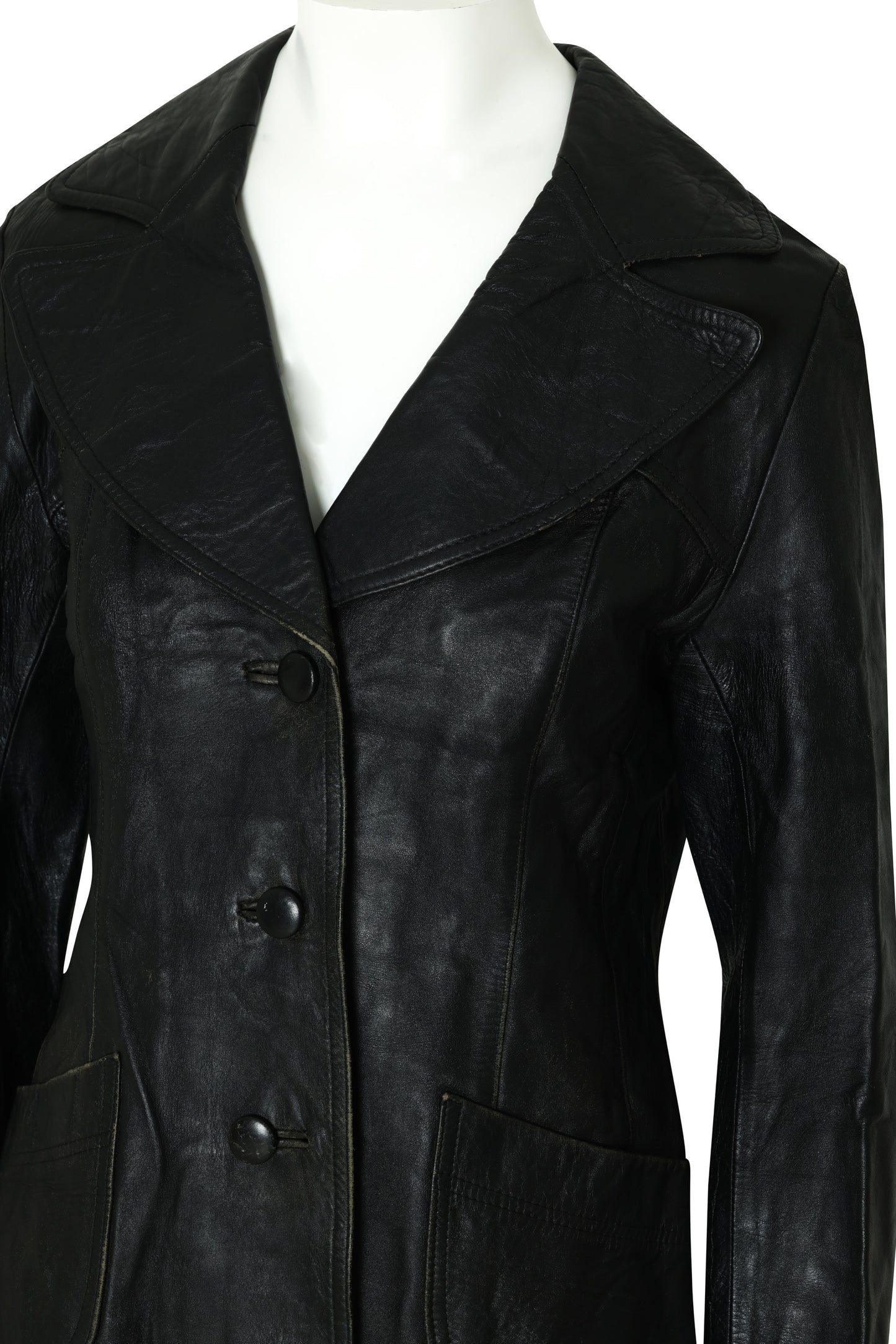 1980s–1990s Semi-Tailored Leather Jacket, Curvilinear Panel Draft, Finnish