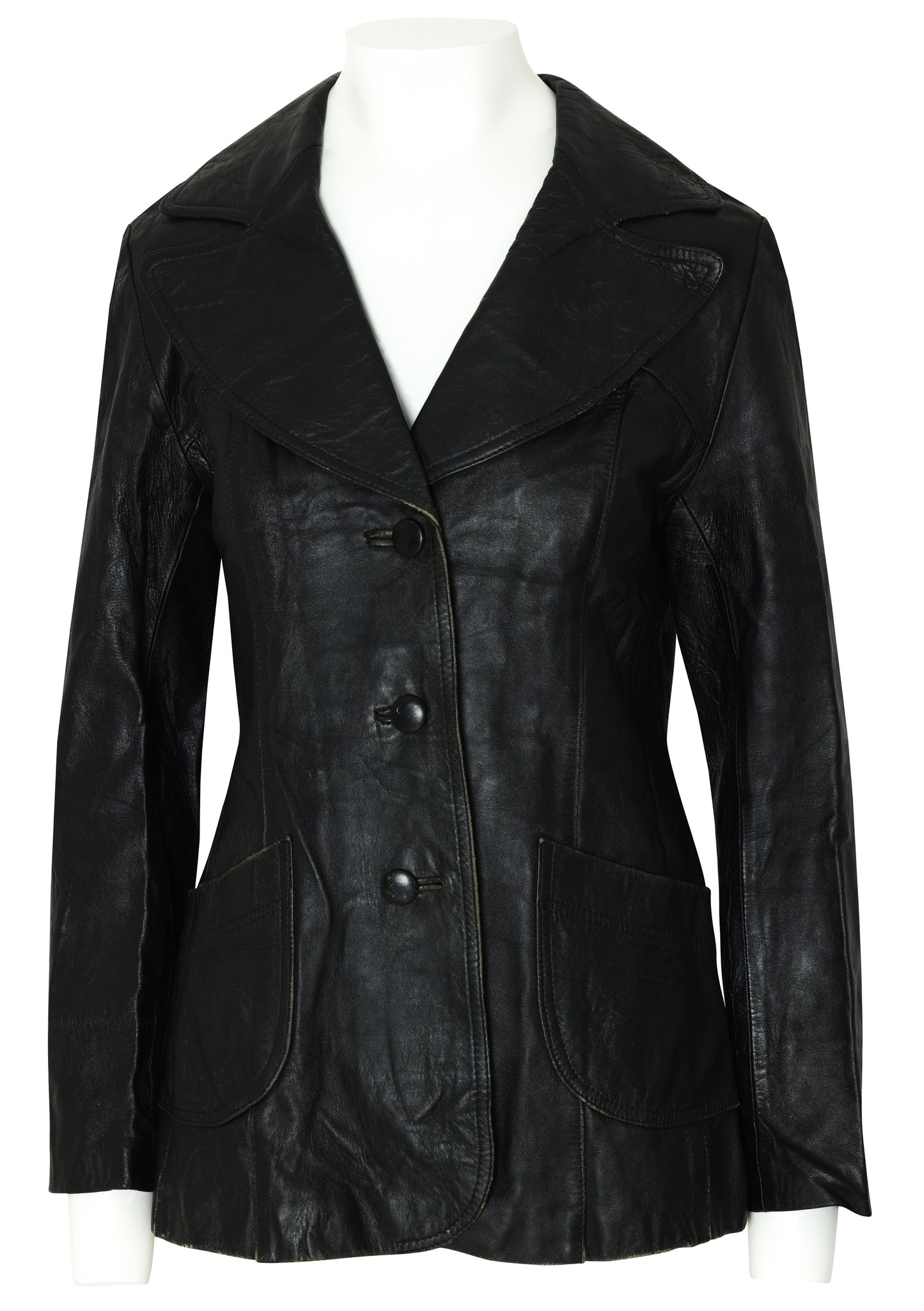 1980s–1990s Semi-Tailored Leather Jacket, Curvilinear Panel Draft, Finnish