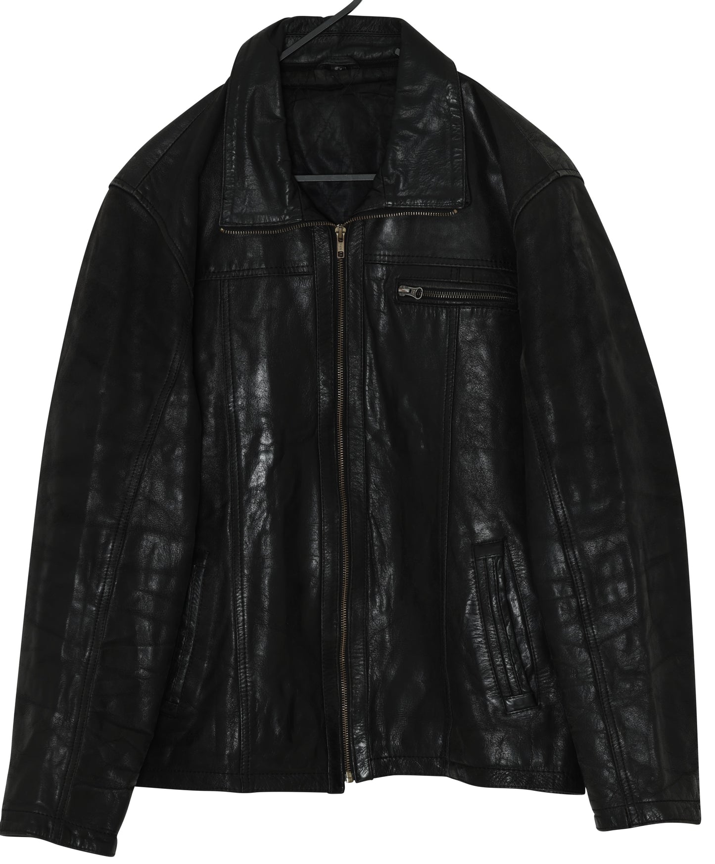 1980s–90s Fully Cut Leather Jacket with Set-In Sleeves and Turn-Down Collar, Germany