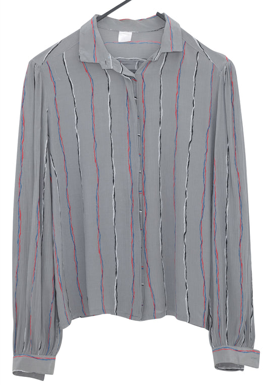 1985–1992, Crinkle Crepe Chemisier with Full Sleeve Volume