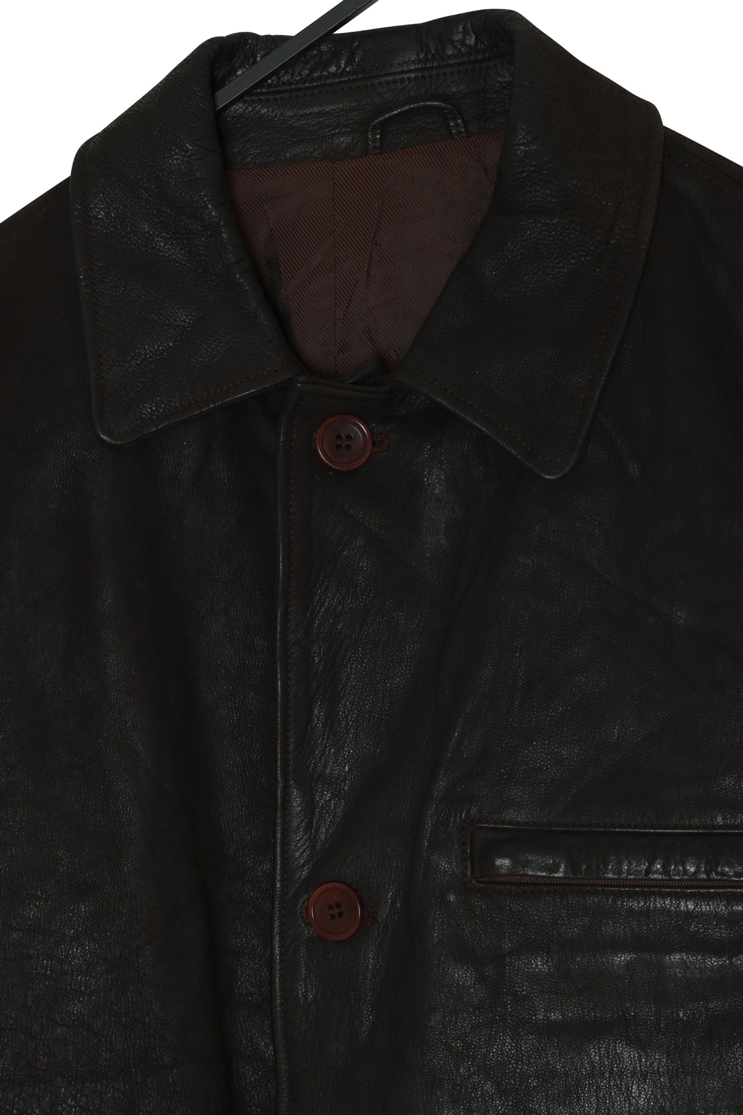 1985–1995 Echeverria Casa del Visón Leather Jacket, Straight Block Pattern, Spanish