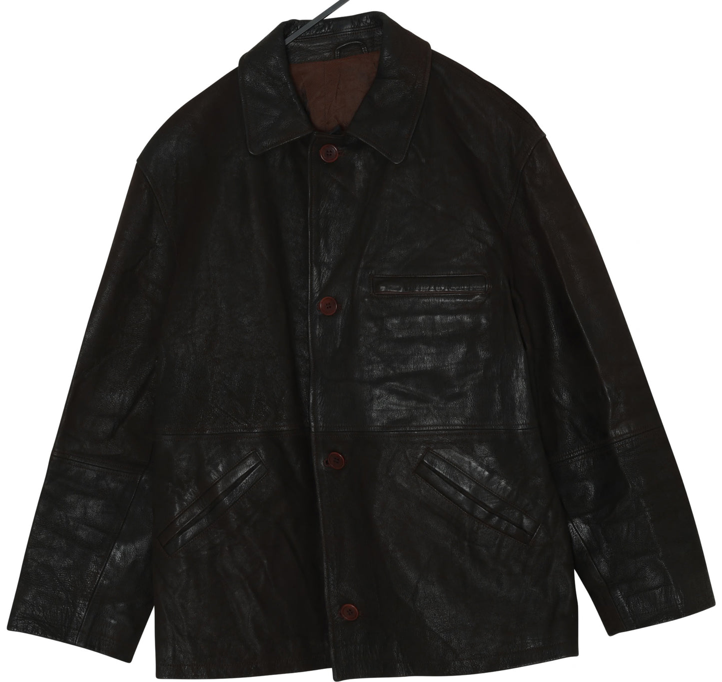 1985–1995 Echeverria Casa del Visón Leather Jacket, Straight Block Pattern, Spanish