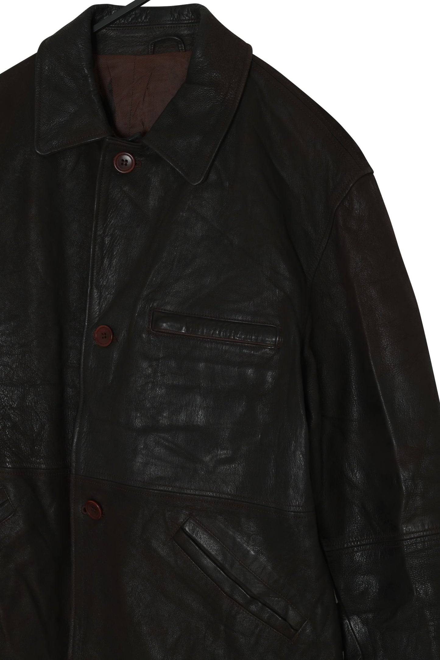 1985–1995 Echeverria Casa del Visón Leather Jacket, Straight Block Pattern, Spanish