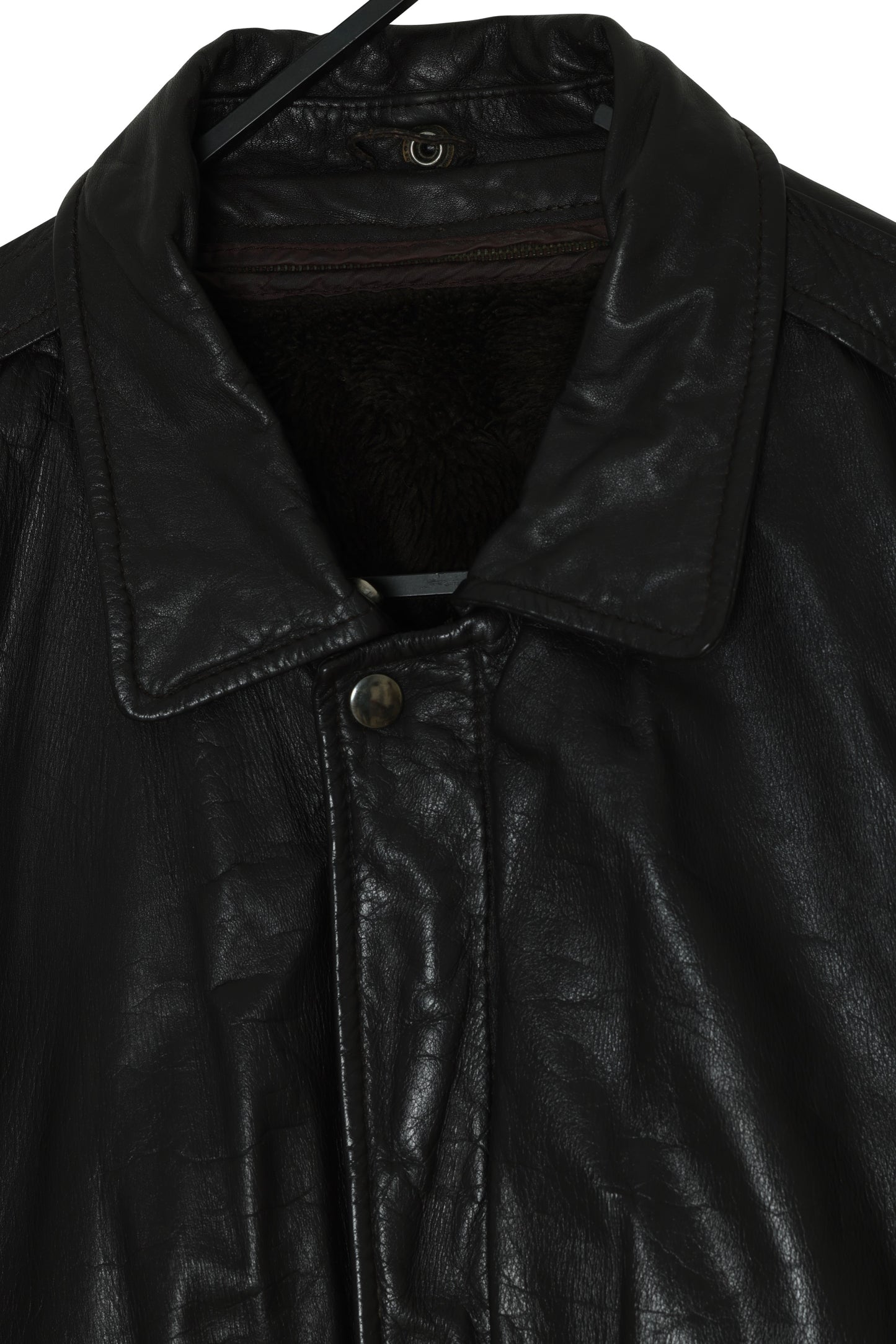 1985–1995 Leather Flight Jacket, Ribbed Knit Termination, West Germany