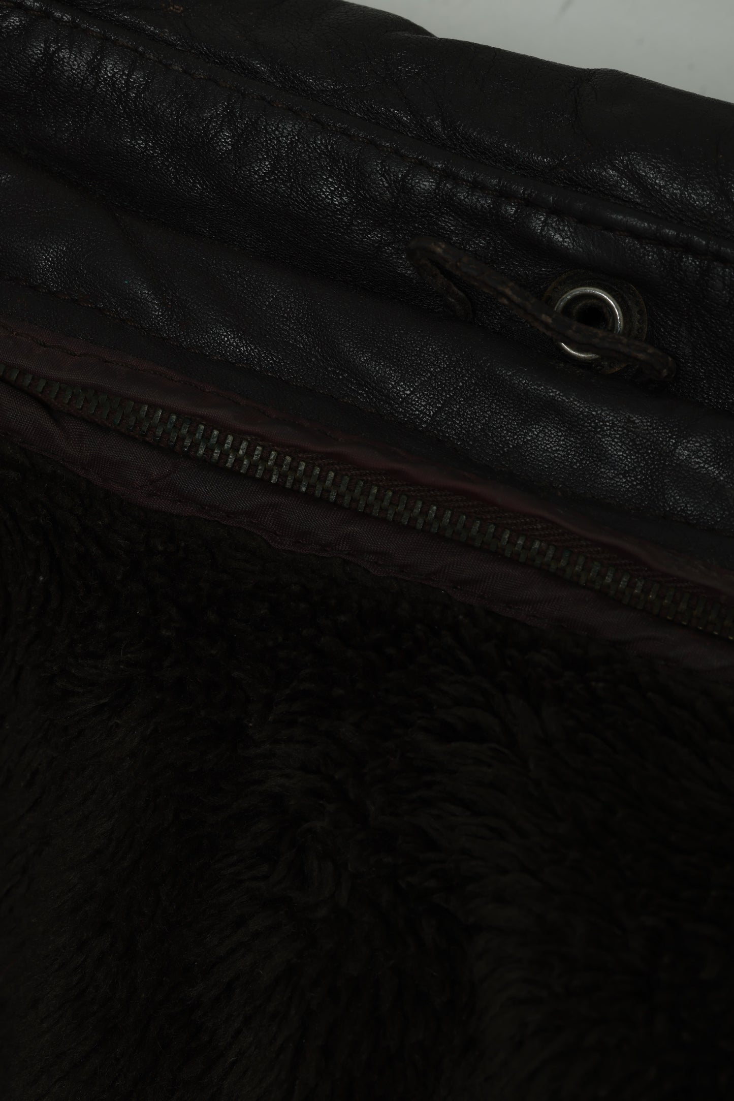 1985–1995 Leather Flight Jacket, Ribbed Knit Termination, West Germany
