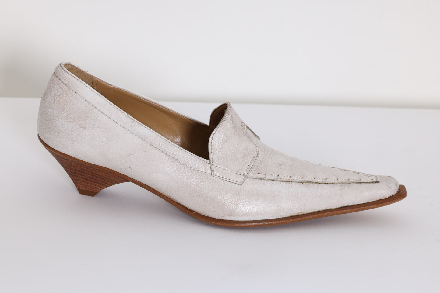 1985–1995, Swedish Loafer Pump with Stacked Cuban Heel