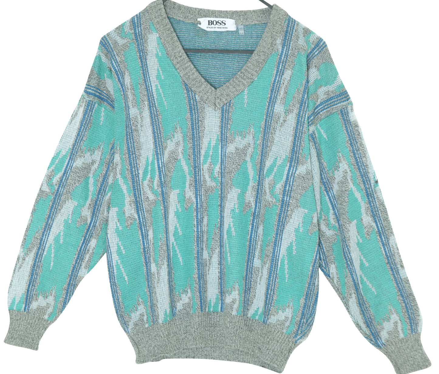 1988–1993, German Gauge-Engineered Float-Jacquard Flame Knit Pullover