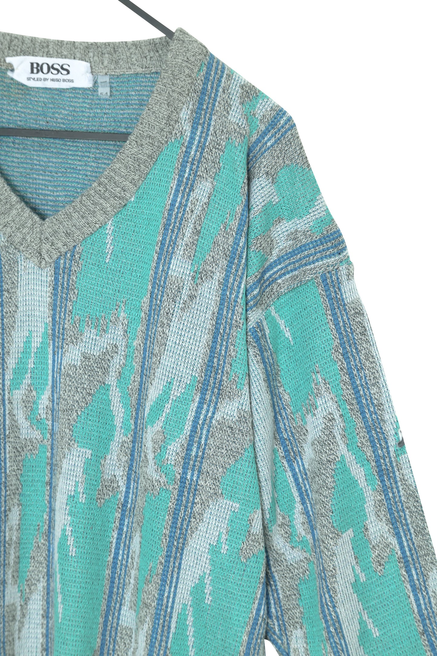 1988–1993, German Gauge-Engineered Float-Jacquard Flame Knit Pullover