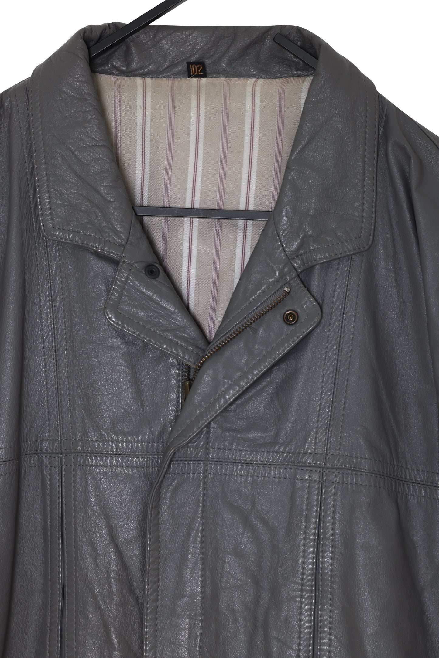 1988–1995, Lambskin Overscaled Harrington Jacket with Seaming Grid