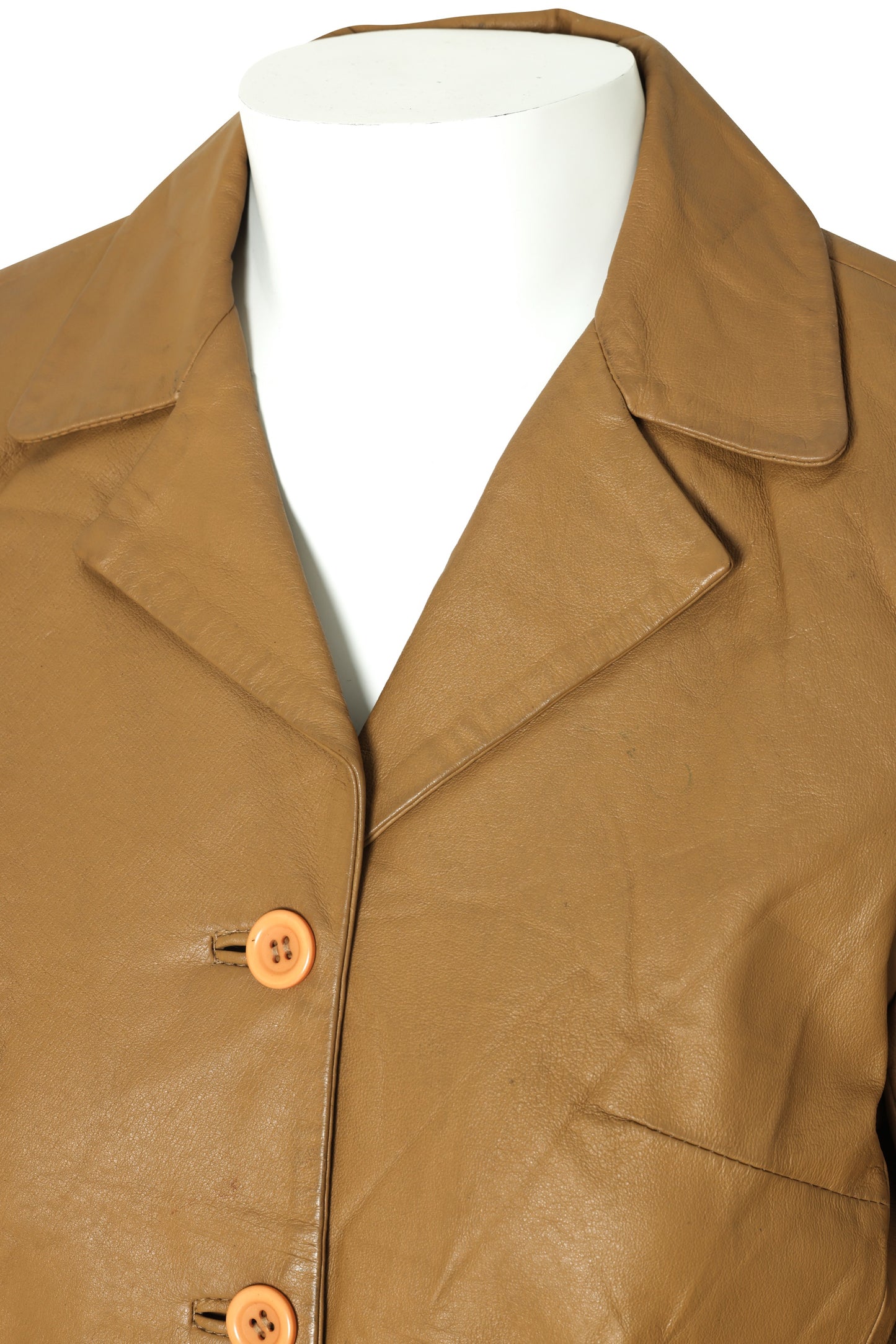 1990–2000, Leather Coat, Mid-Length, Structured Seaming, Waist-Shaped Panels