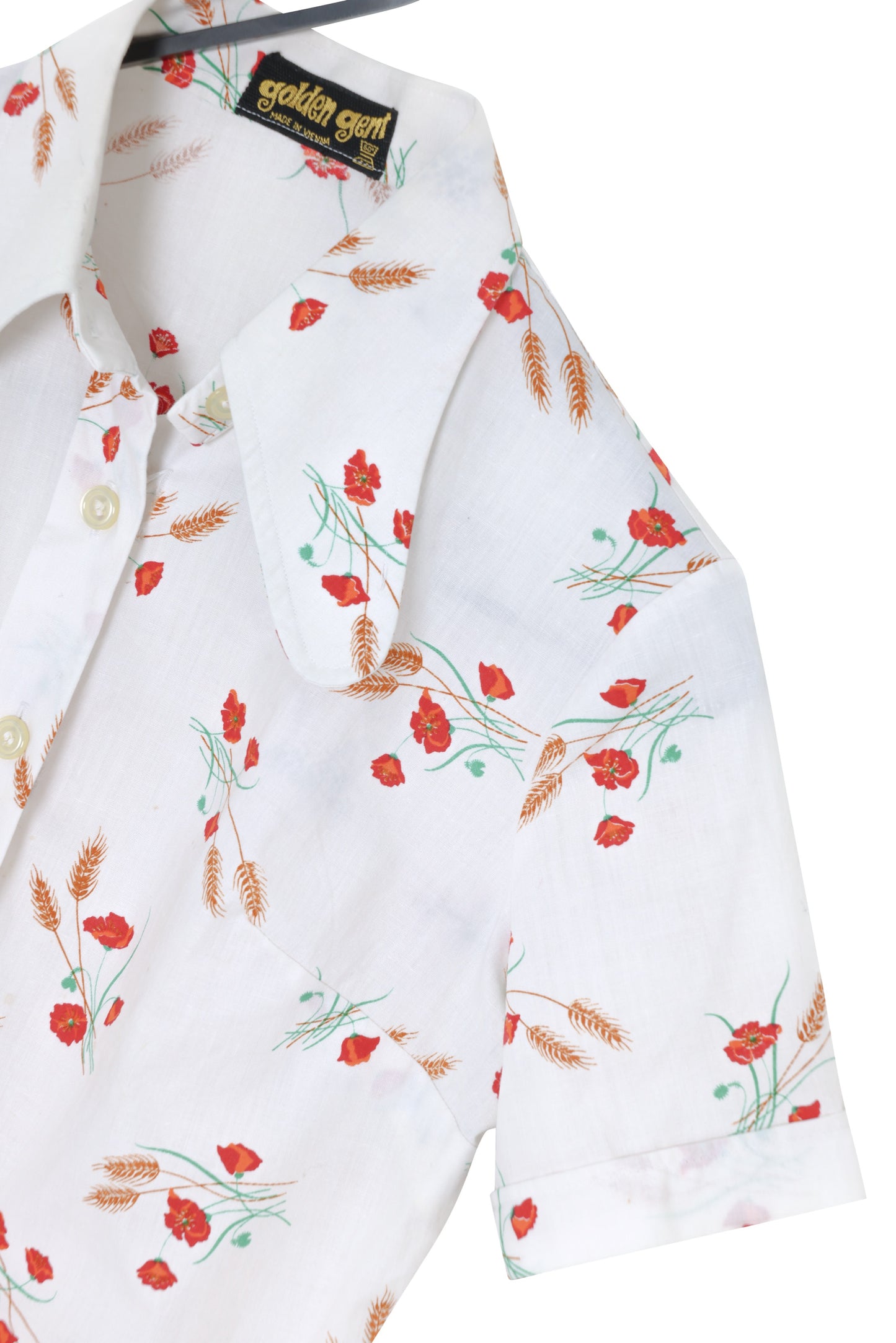 1975–1985, Austrian Flower-Field Print Leisure Shirt, Spear-Point Collar
