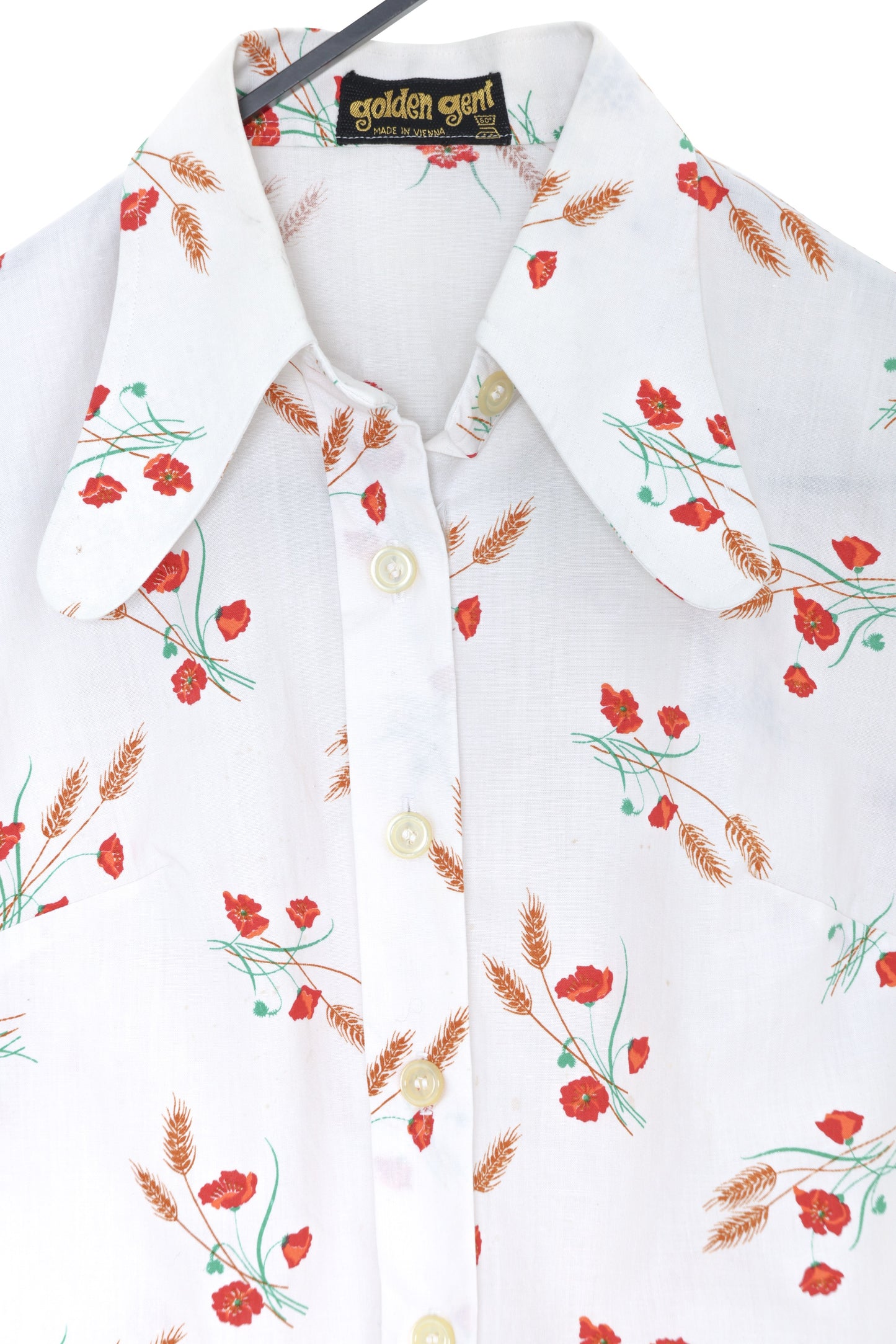 1975–1985, Austrian Flower-Field Print Leisure Shirt, Spear-Point Collar