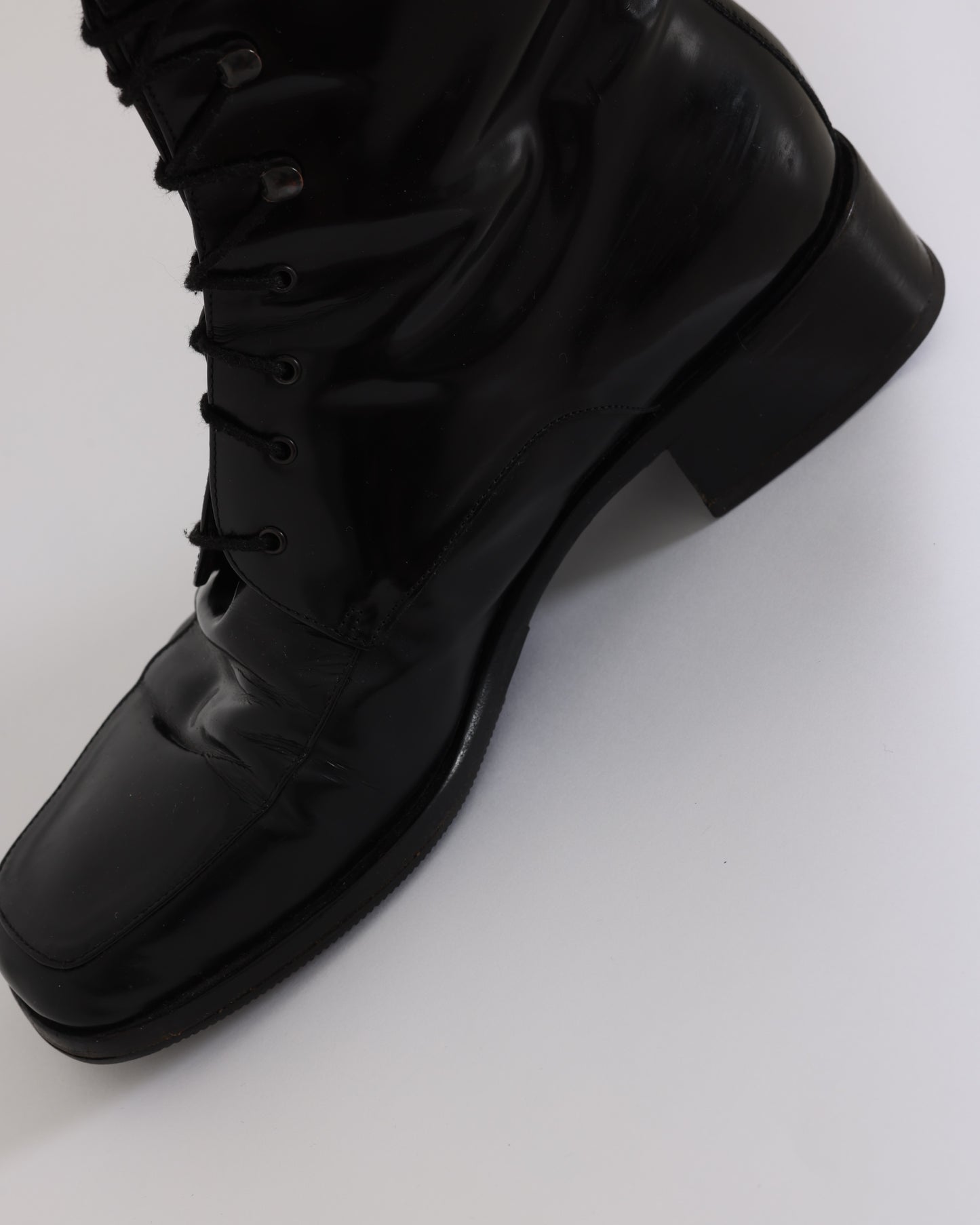 1990s, Box-Calf, Cuboid Apron Toe, Raised Heel Block, Combat-Derived, Swiss-Made