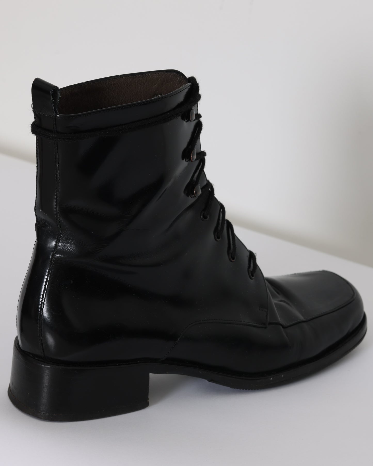 1990s, Box-Calf, Cuboid Apron Toe, Raised Heel Block, Combat-Derived, Swiss-Made