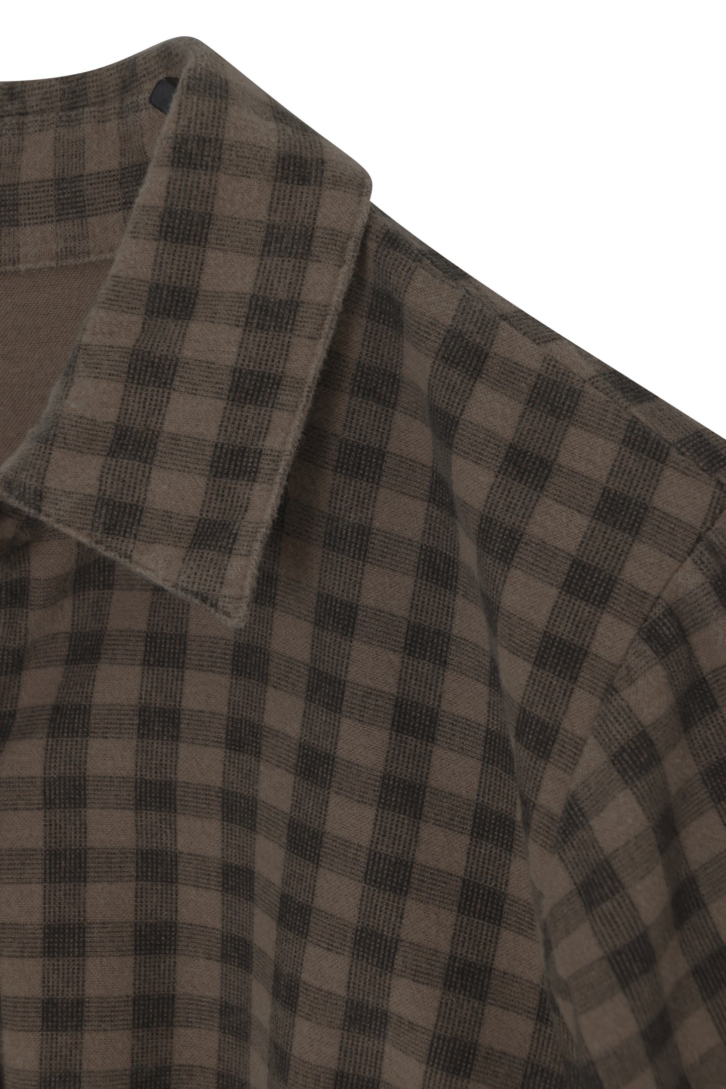 1990s Brushed Cotton Flannel Gingham Shirt, Yarn-Dyed, Soft Roll Collar