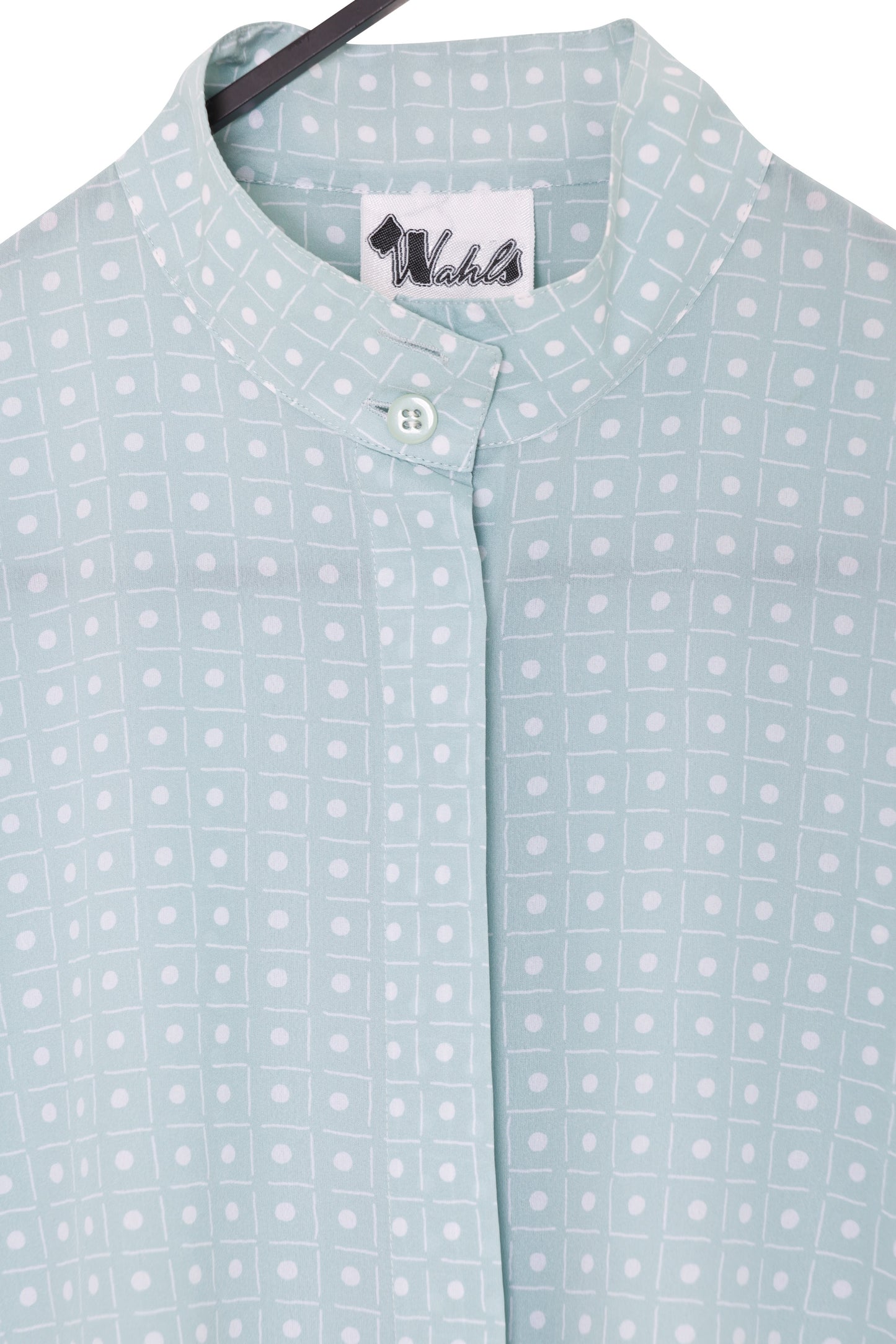 1990s Crepe Blouse, Hidden Placket, Mandarin Collar Variant, Swedish