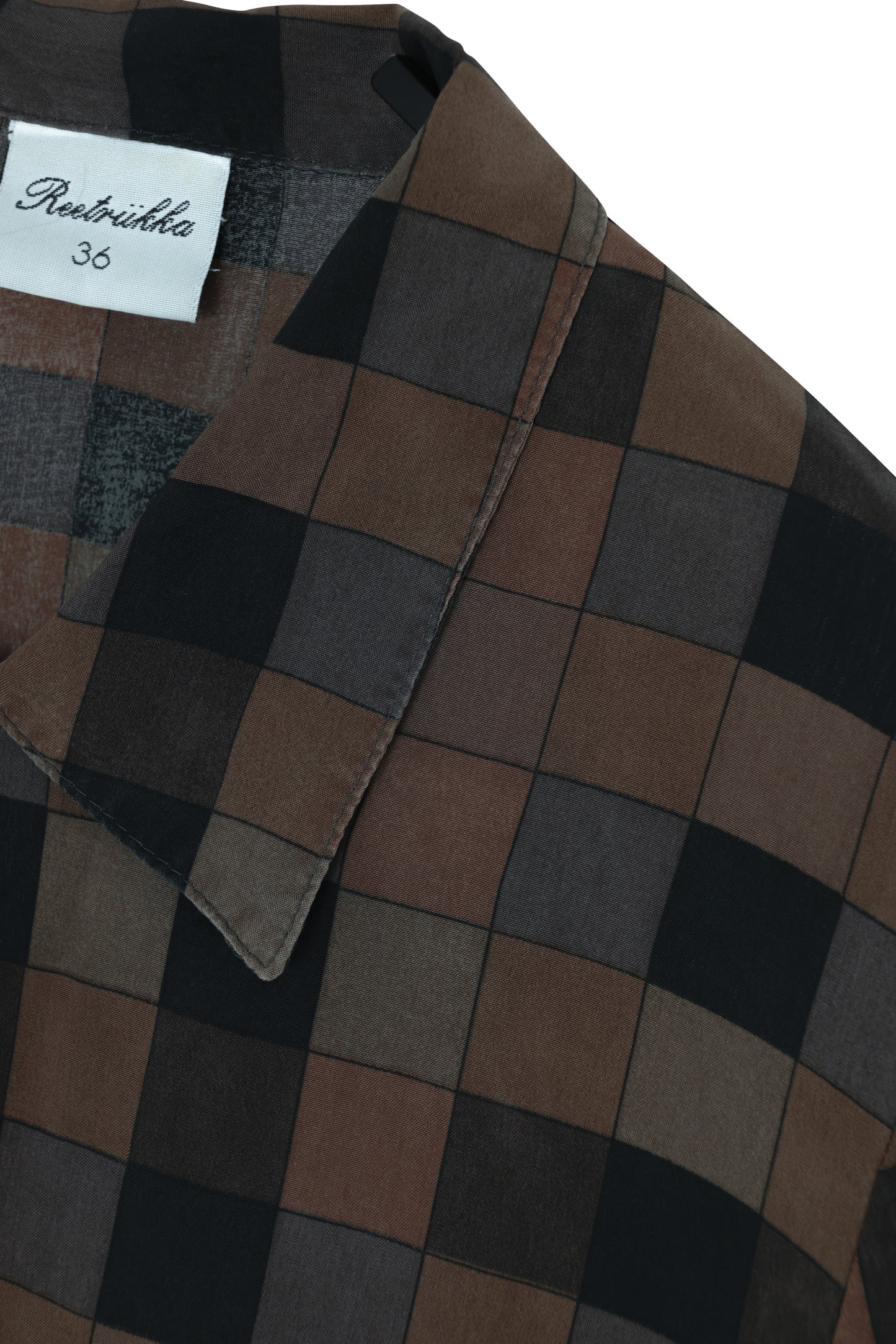 1990s, Finnish Windowpane Cupro Shirt-Blouse