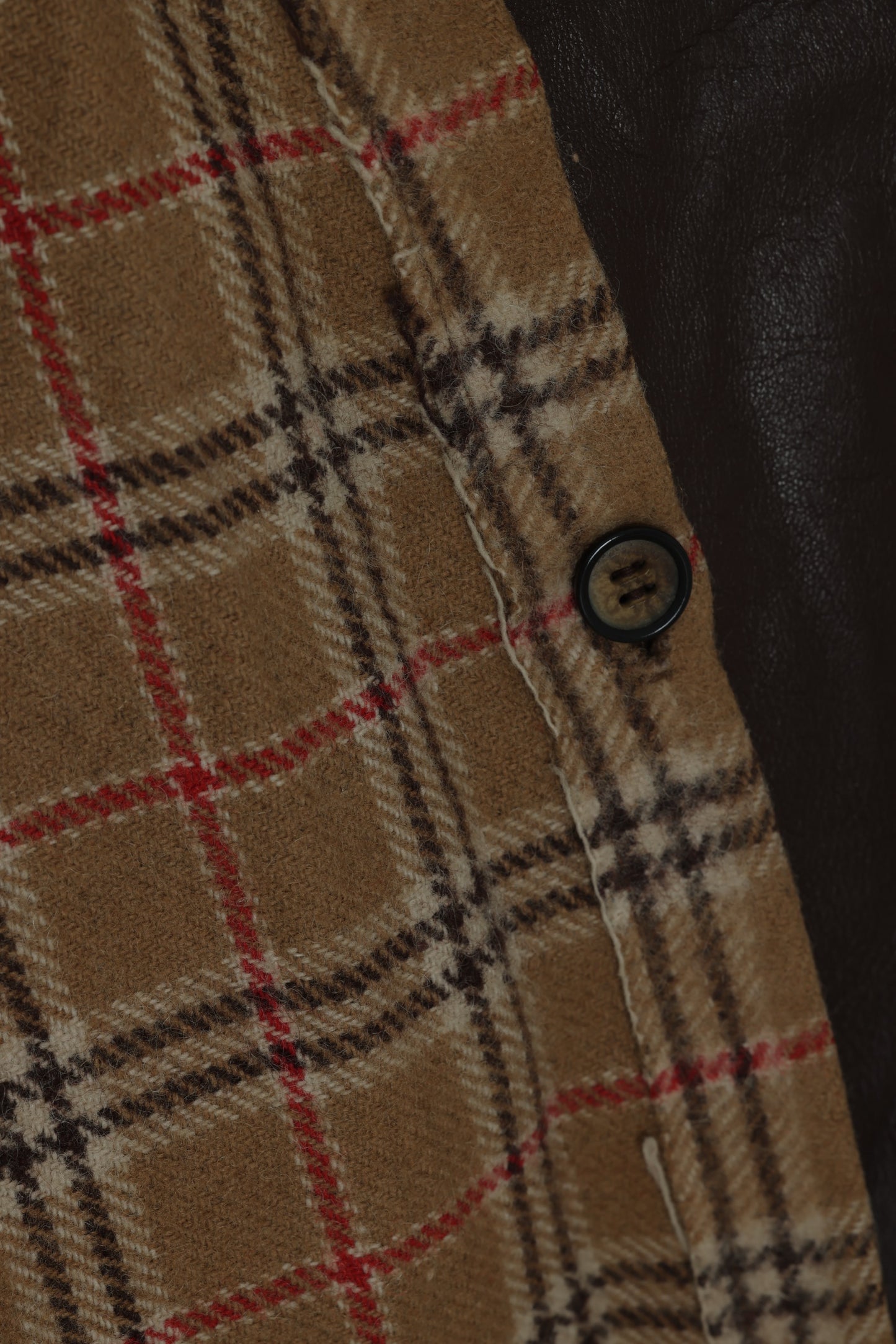 1990s Lambskin Semi-Tailored Leisure Jacket with Plaid Twill Lining
