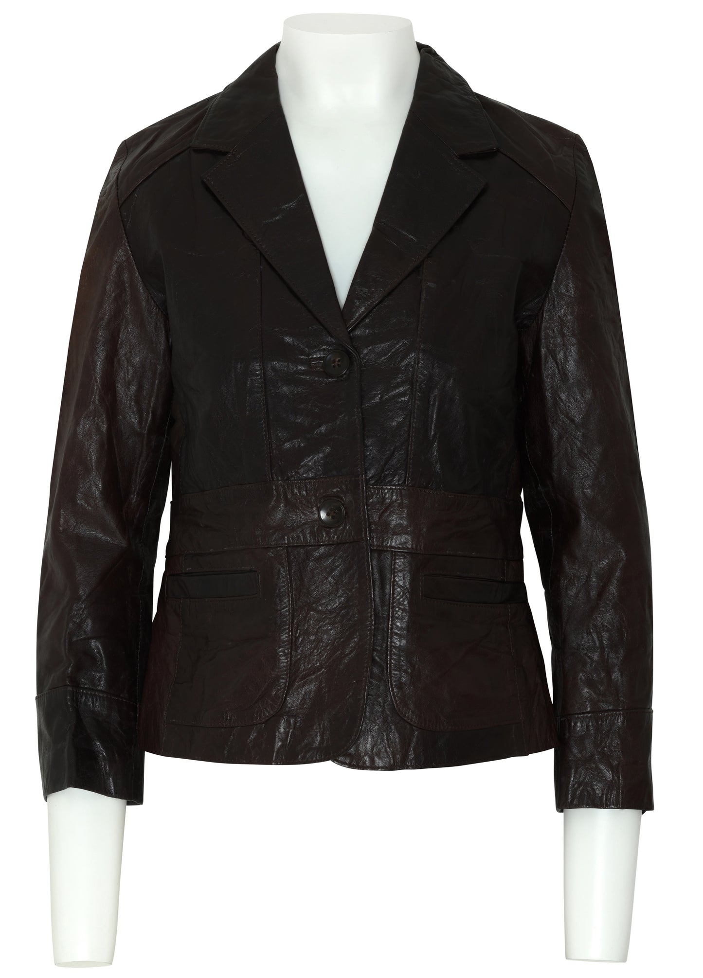 1990s Leather Blazer, Waist Panel Construction