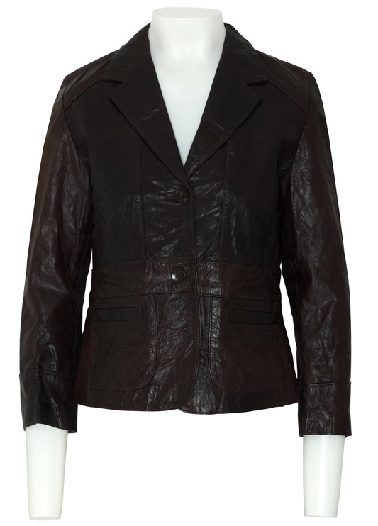 1990s Leather Blazer, Waist Panel Construction