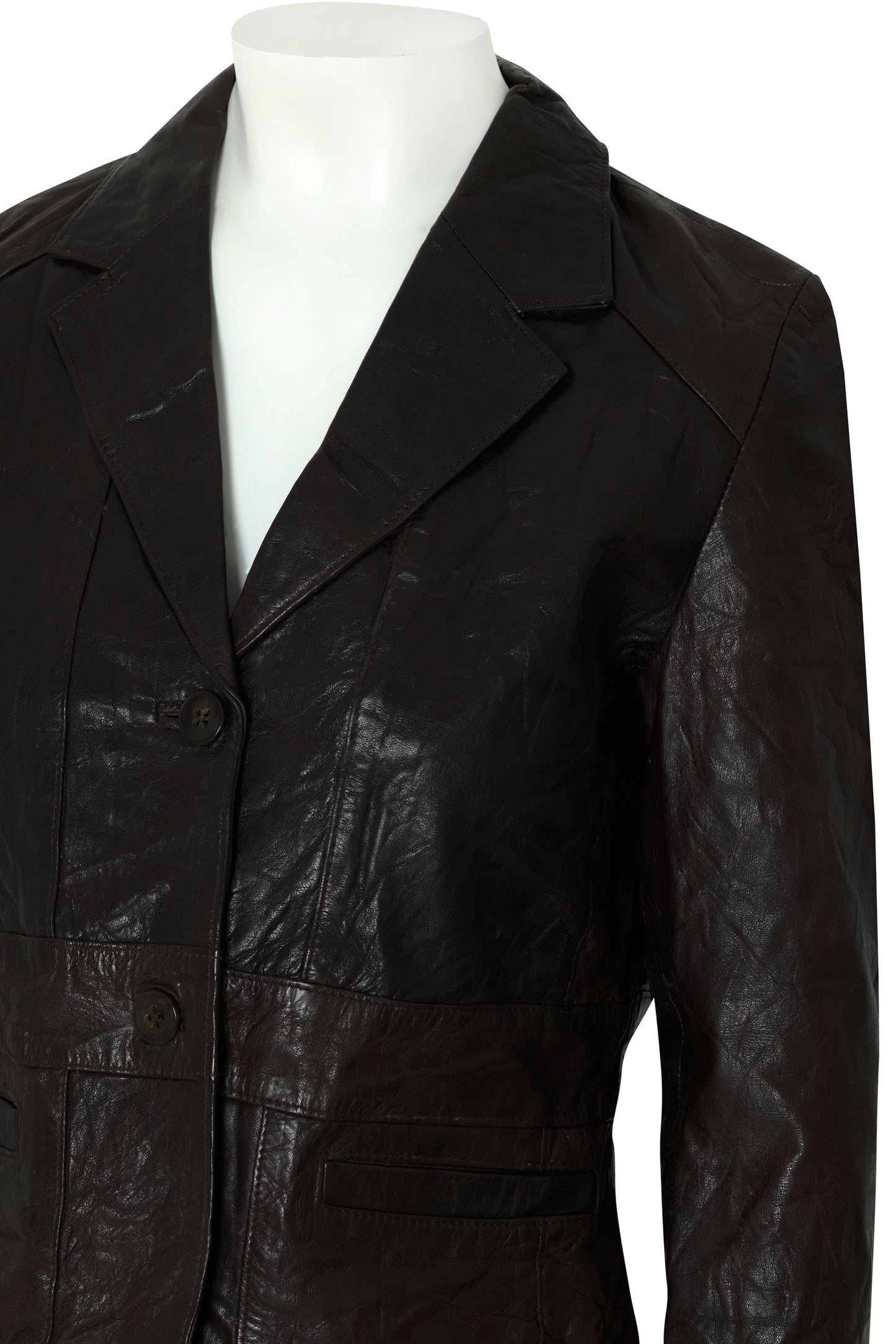 1990s Leather Blazer, Waist Panel Construction