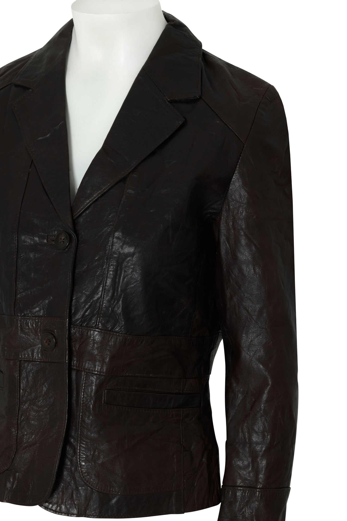 1990s Leather Blazer, Waist Panel Construction