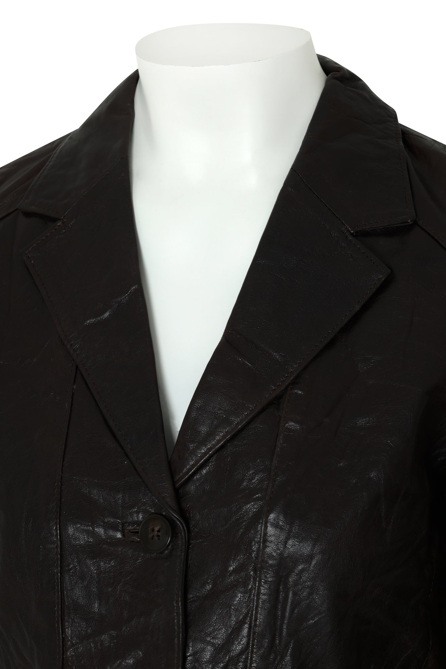 1990s Leather Blazer, Waist Panel Construction