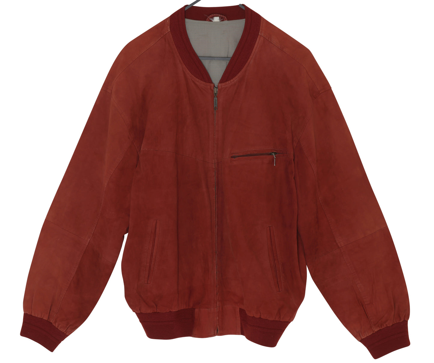 1990s, Overscaled Leisure Bomber, Pigment-Dyed Nubuck, Rib-Knit Stabilization