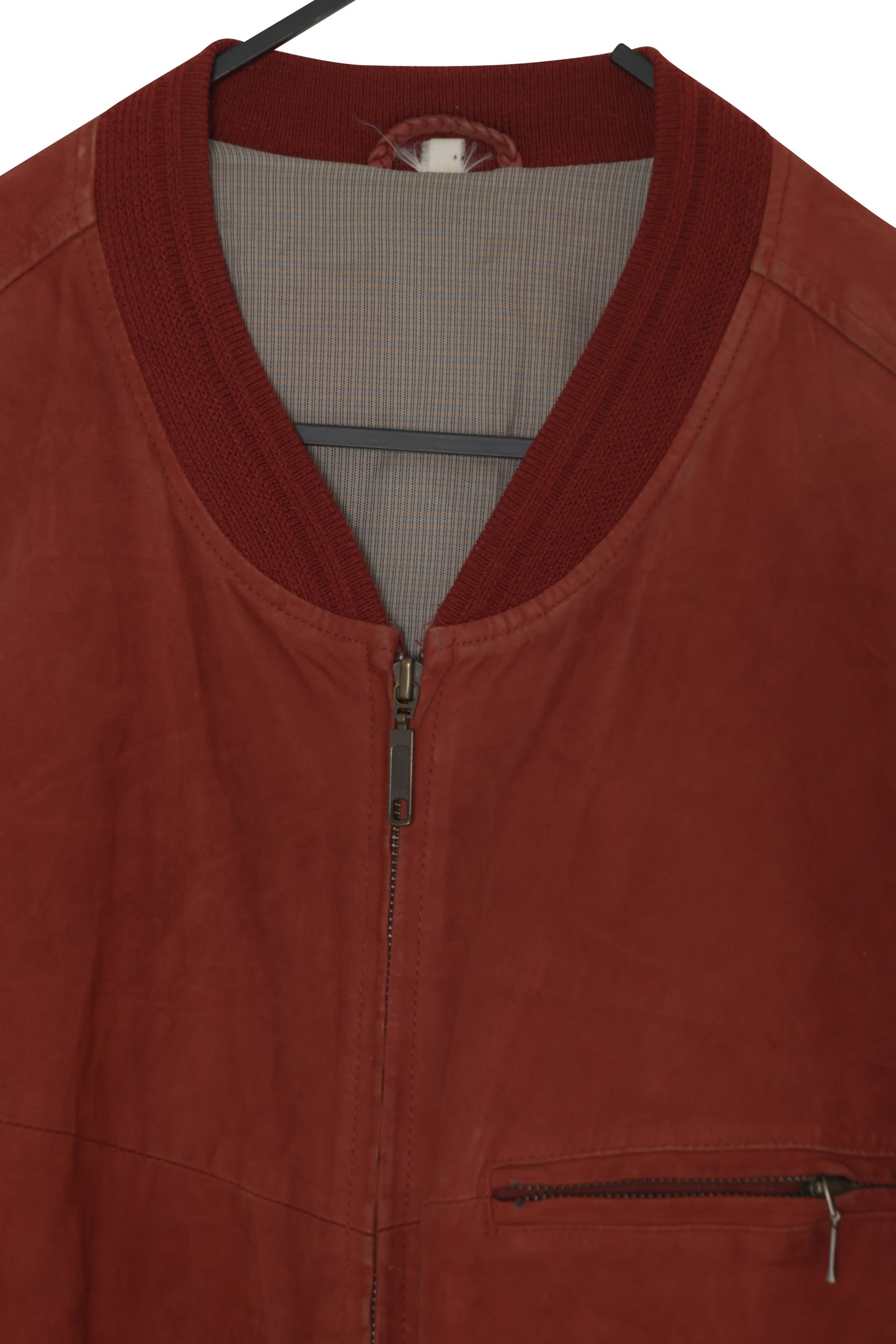 1990s, Overscaled Leisure Bomber, Pigment-Dyed Nubuck, Rib-Knit Stabilization