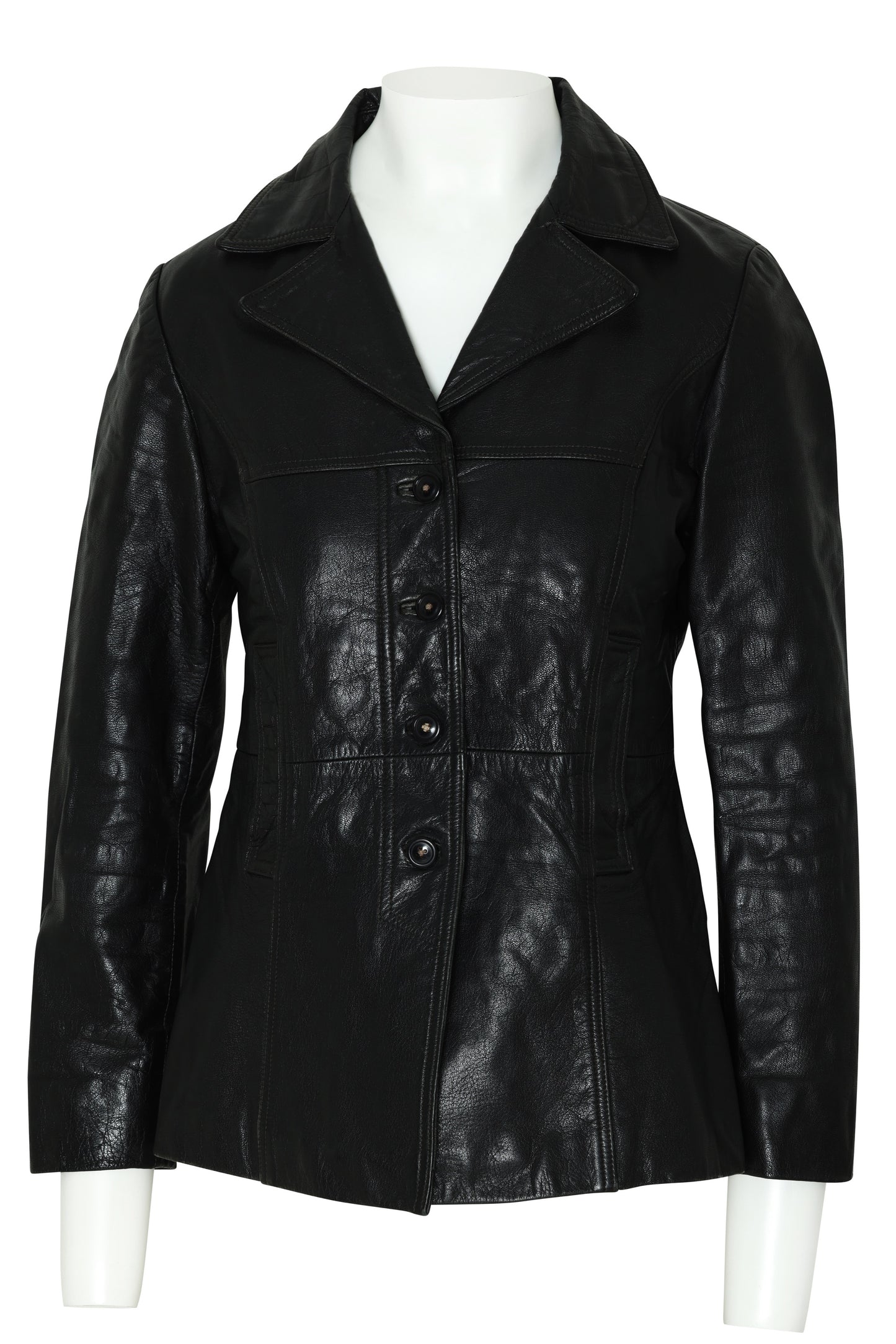 1995–2005, Black Leather Blazer, Structured Seaming, Tailored Silhouette