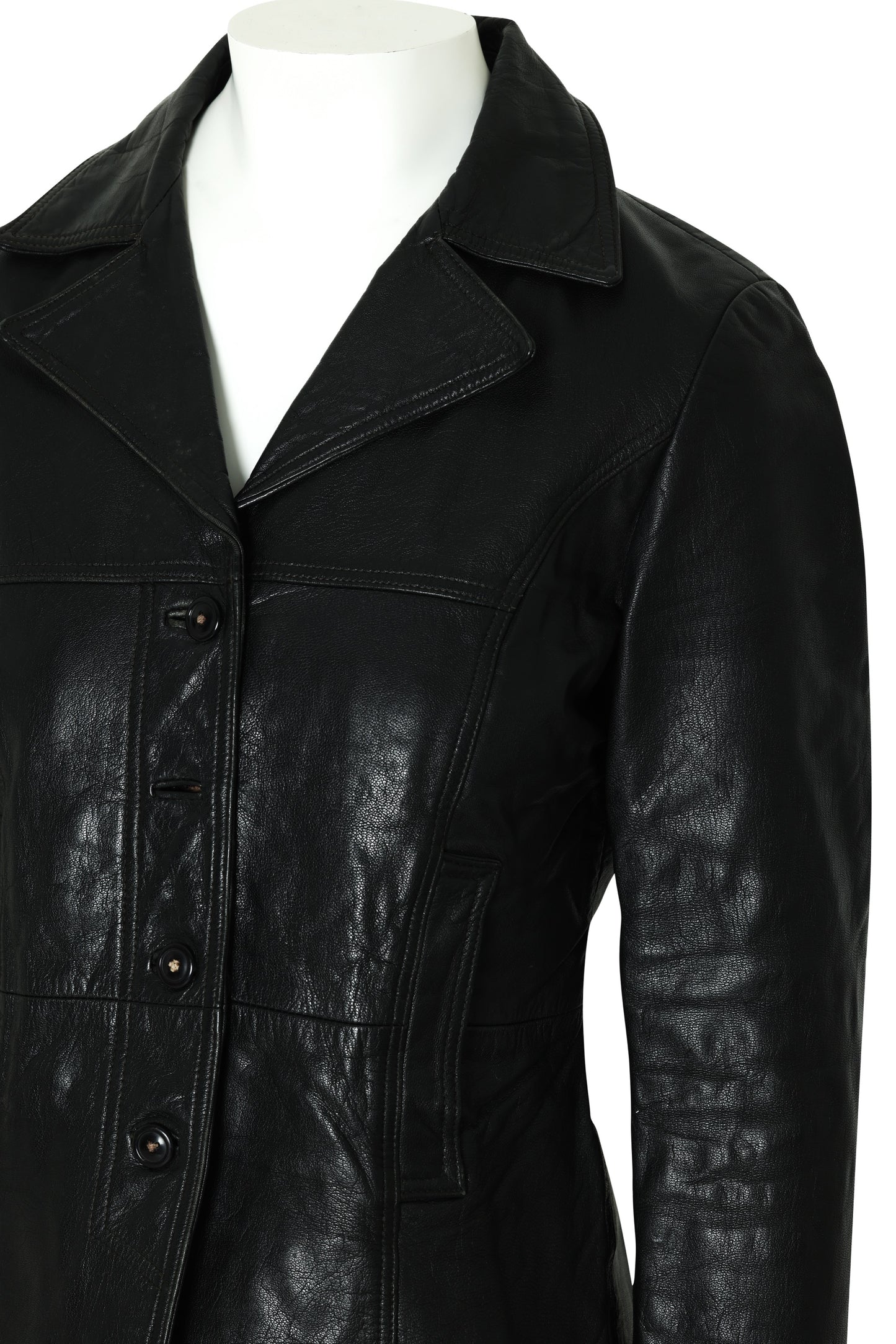 1995–2005, Black Leather Blazer, Structured Seaming, Tailored Silhouette