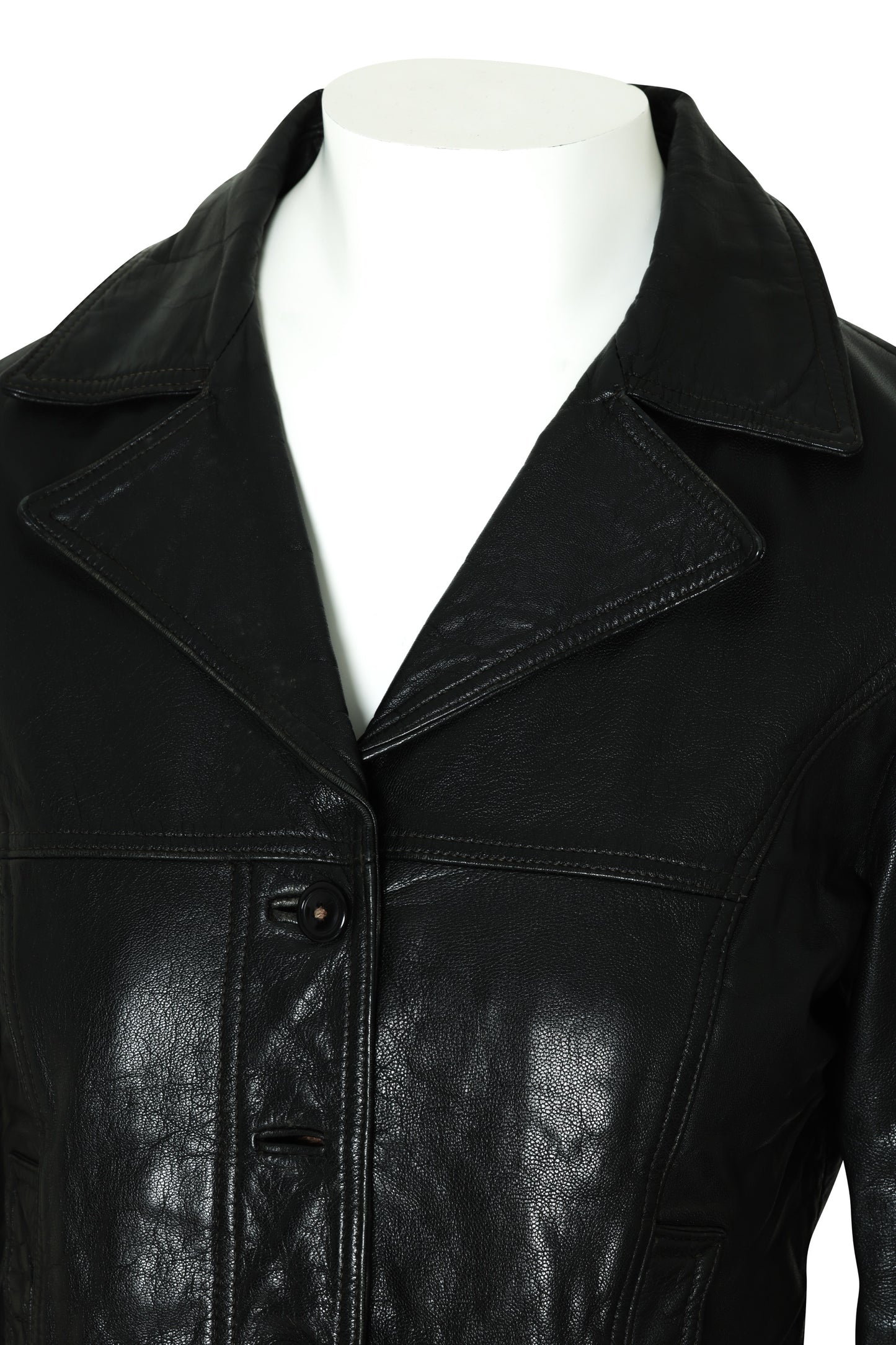 1995–2005, Black Leather Blazer, Structured Seaming, Tailored Silhouette