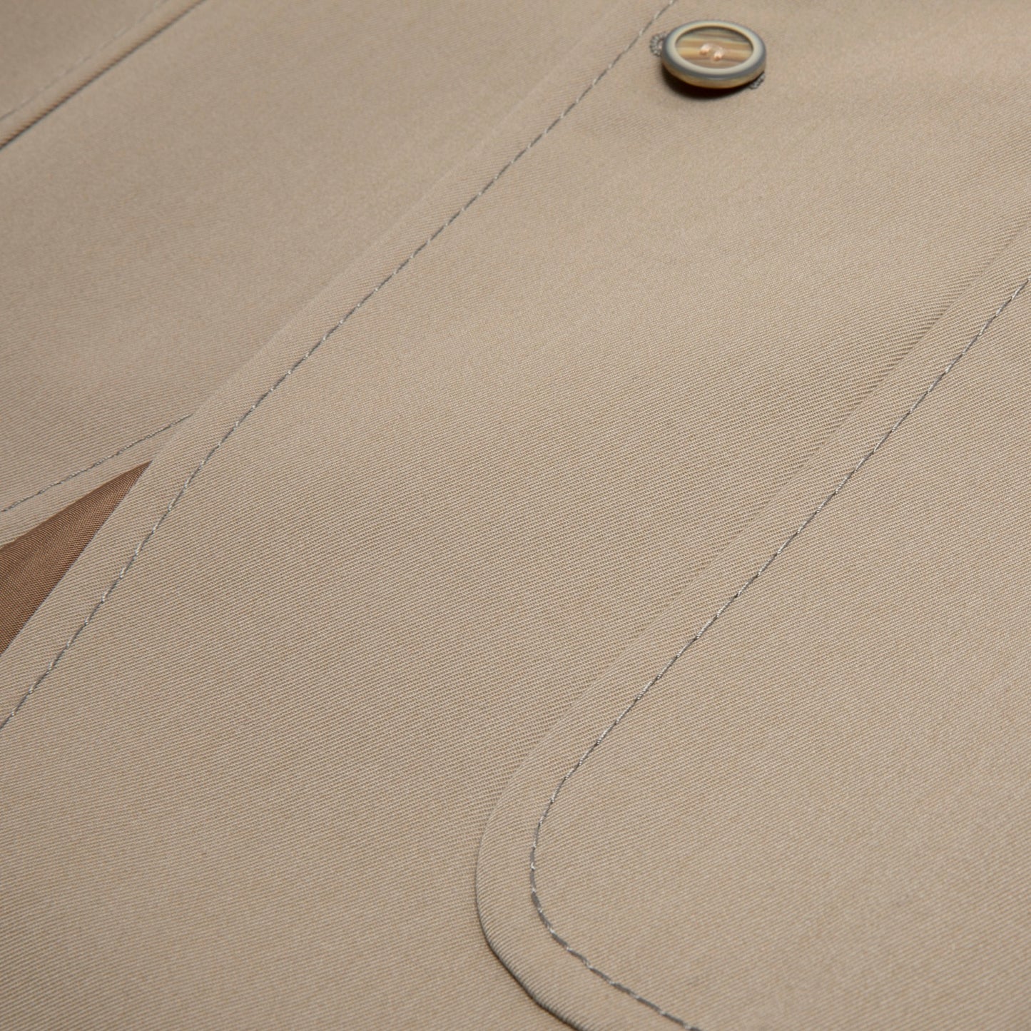 70s Twill Weave Wide Notch Safari Blazer