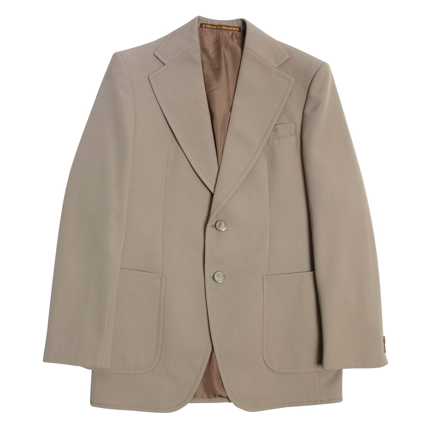 70s Twill Weave Wide Notch Safari Blazer