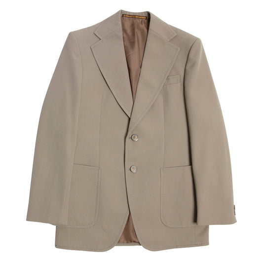 70s Twill Weave Wide Notch Safari Blazer
