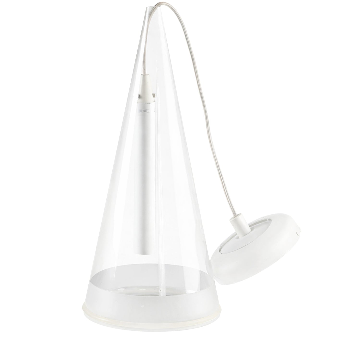 Fucsia 1 Suspension, Conical Borosilicate Glass Pendant with Sandblasted Diffusion Ring